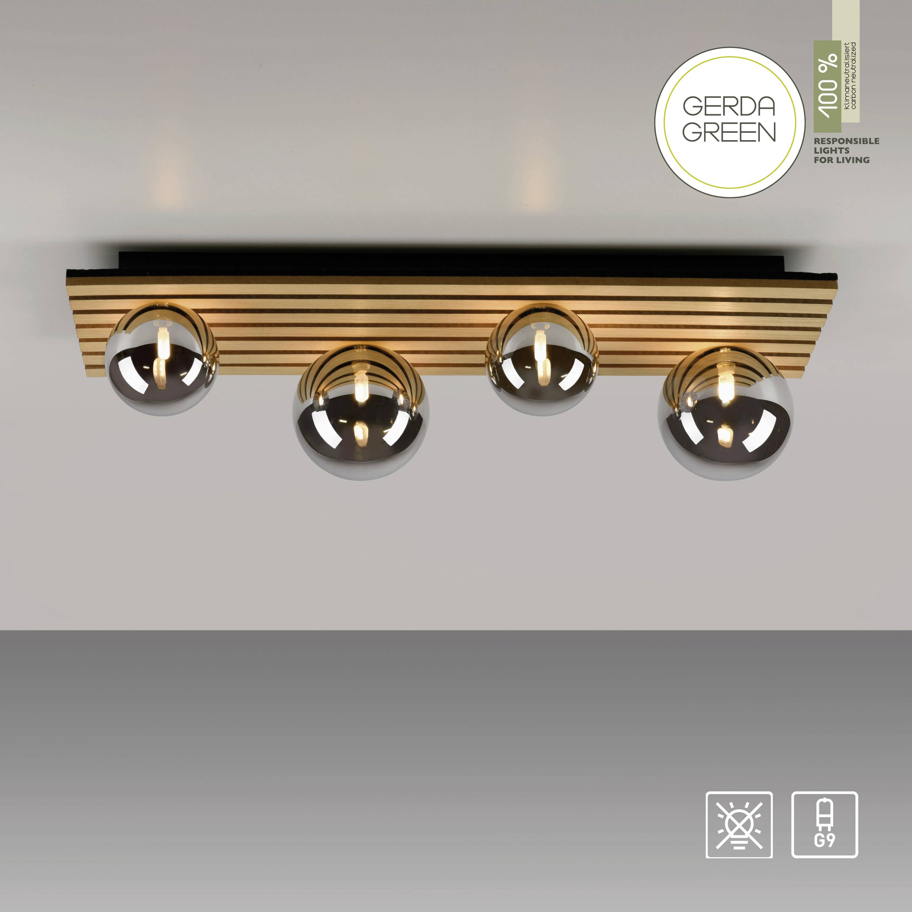 Just Light 15209-79 GREEN STIKA Deckenleuchte G9 20W Holz