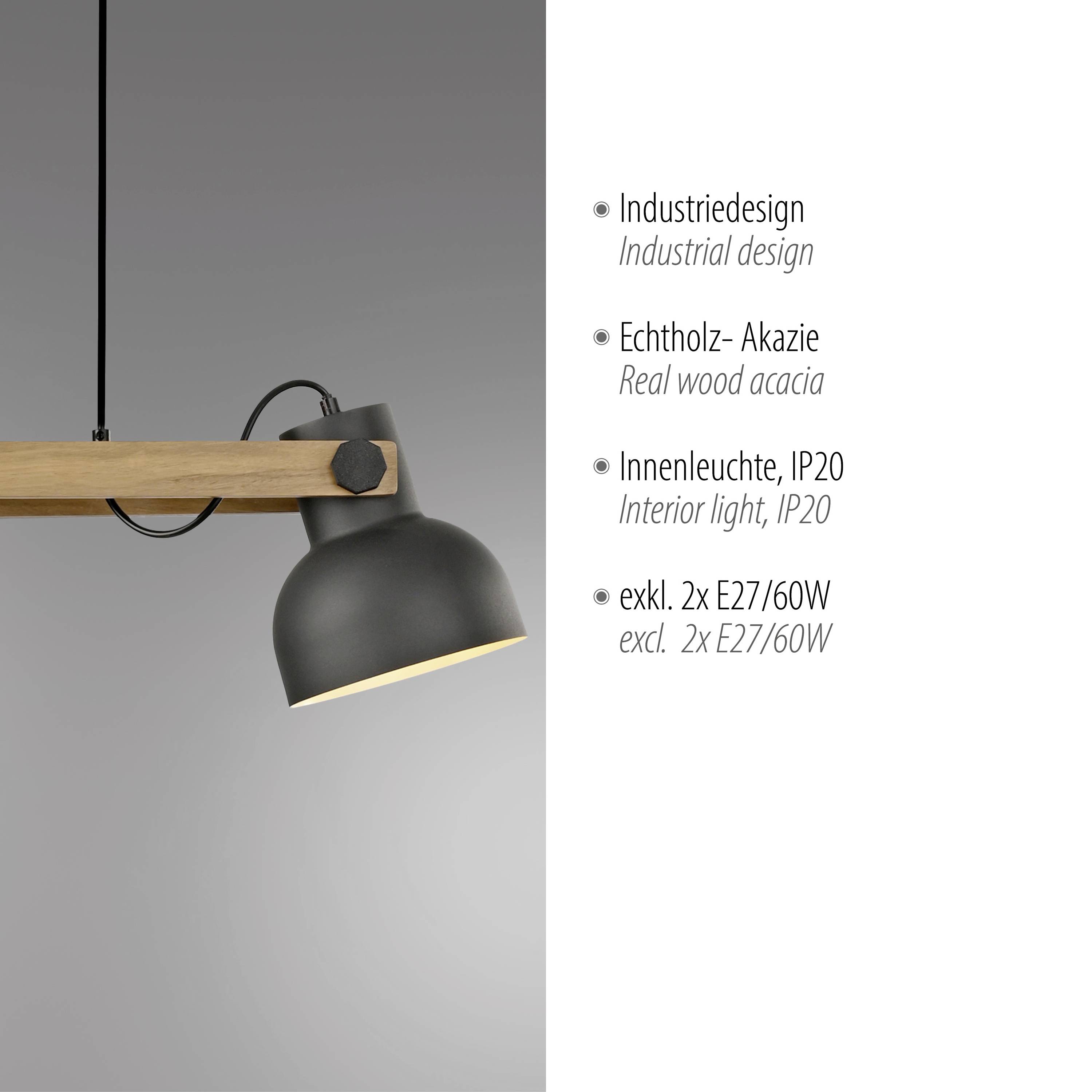 Just Light CUP 2.0 15742-18 Pendelleuchte E27 120W Schwarz