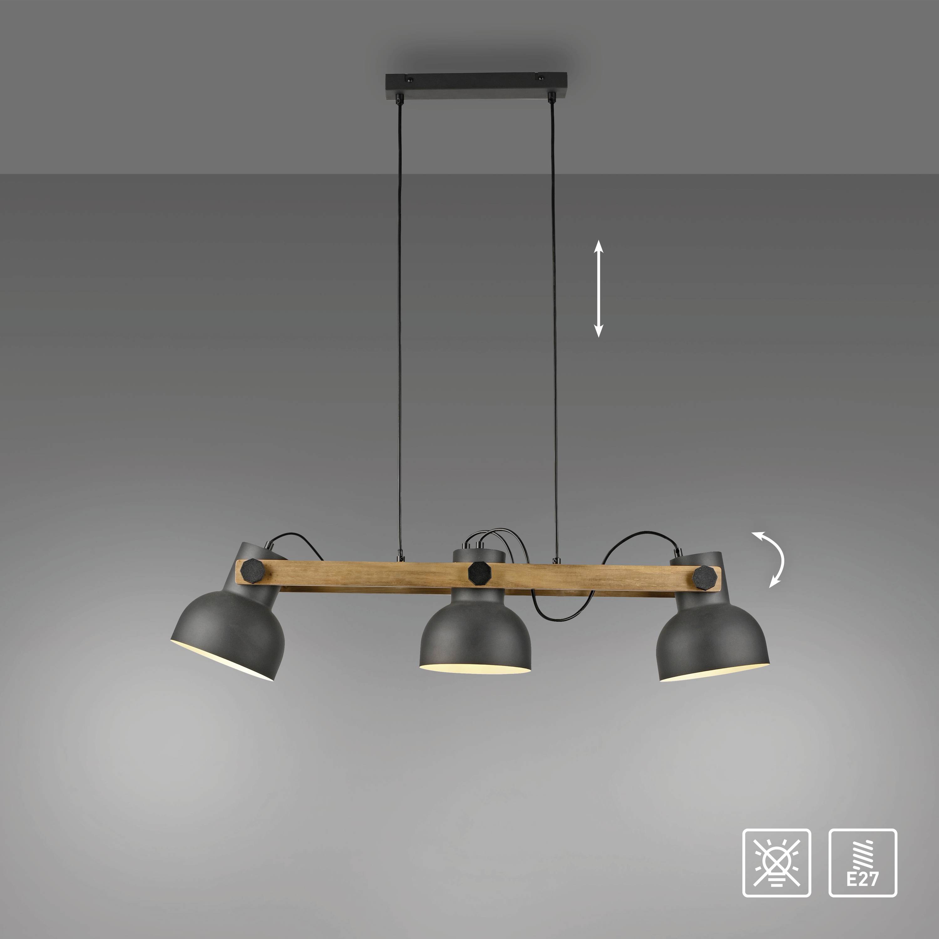 Just Light CUP 2.0 15743-18 Pendelleuchte E27 180W Schwarz