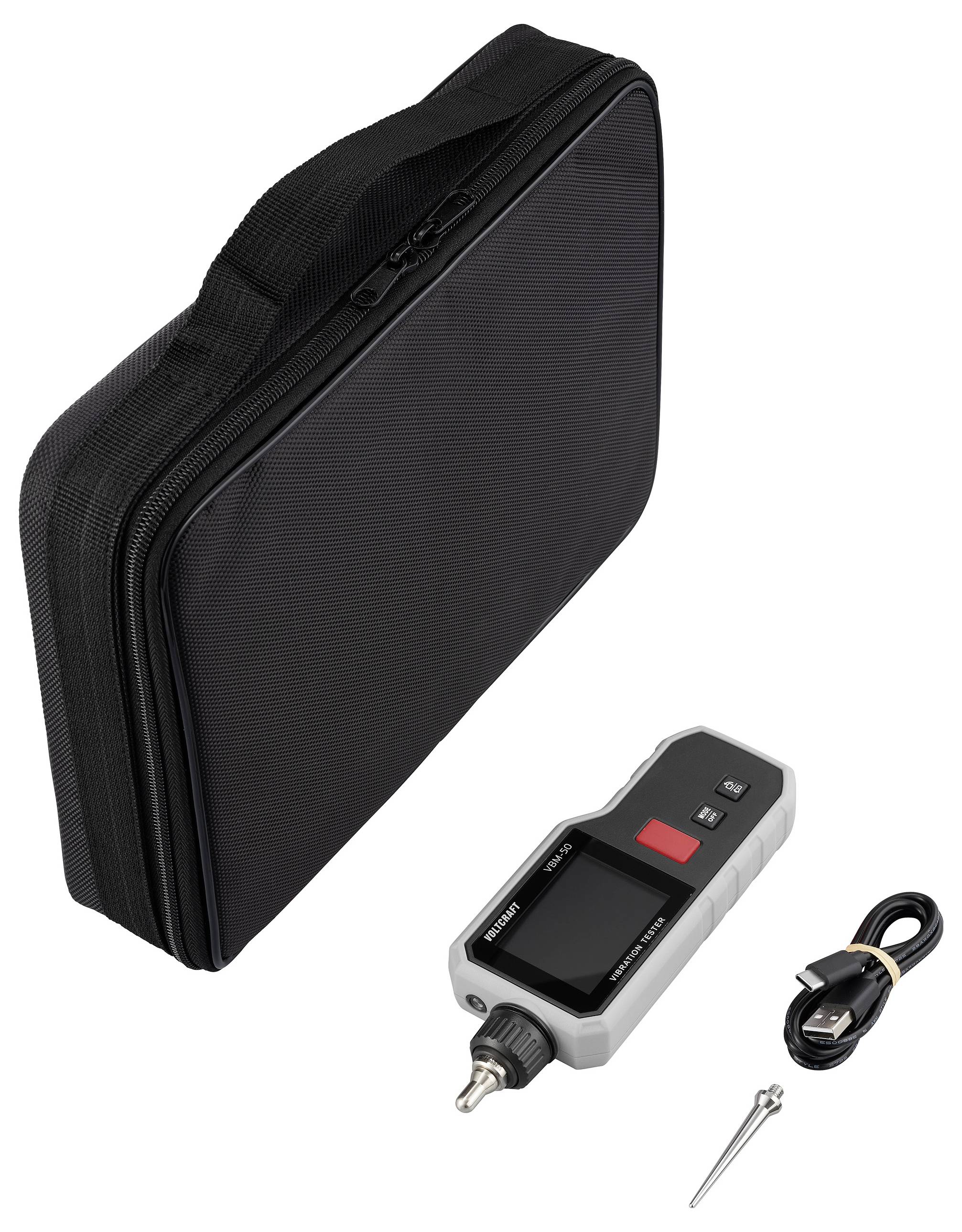 Ein digitales Reifendruckmessgerät-Set umfasst das Messgerät, eine Tragetasche, eine Düse und ein USB-Kabel, das zum genauen Messen des Reifendrucks entwickelt wurde.