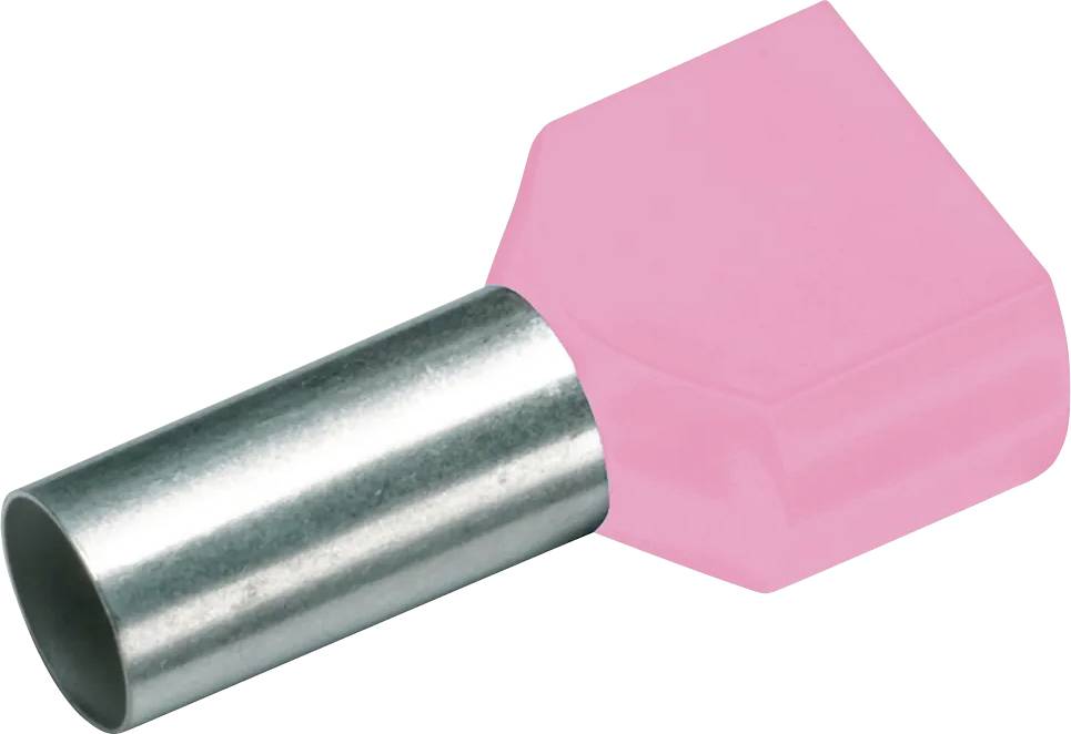 Metallrohr mit pinkem Kunststoffkappenaufsatz, häufig verwendet zum Verbergen von Kanten oder zur Verbindung von Komponenten.