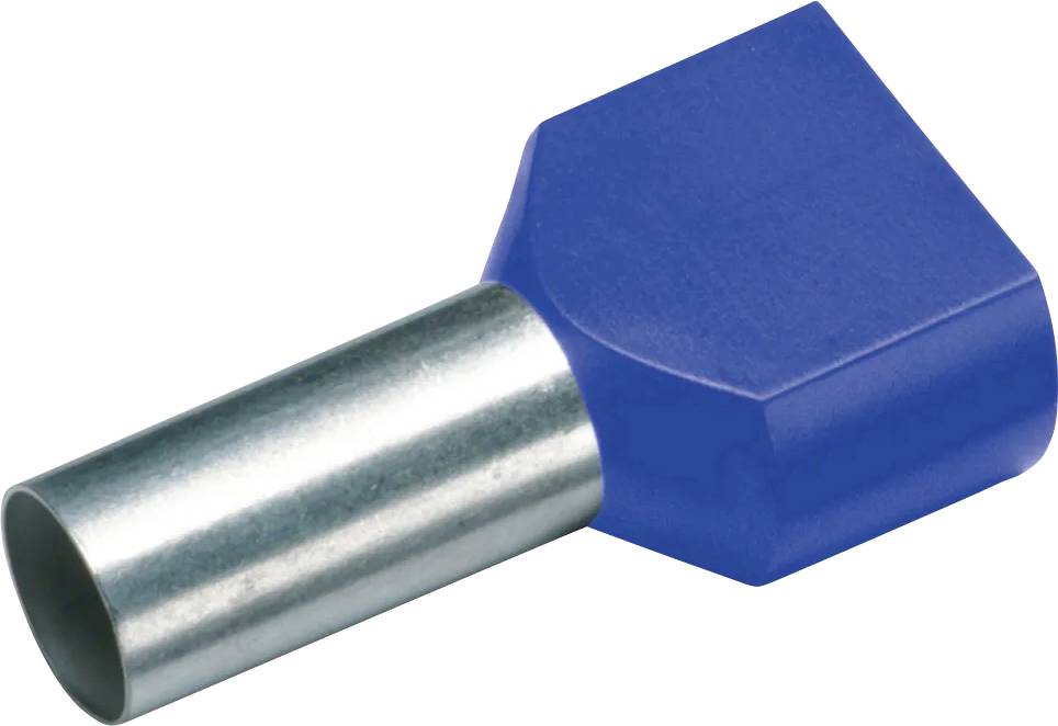 Cimco 187739 Zwillings-Aderendhülse 2.5 mm² Teilisoliert Blau 100 St.