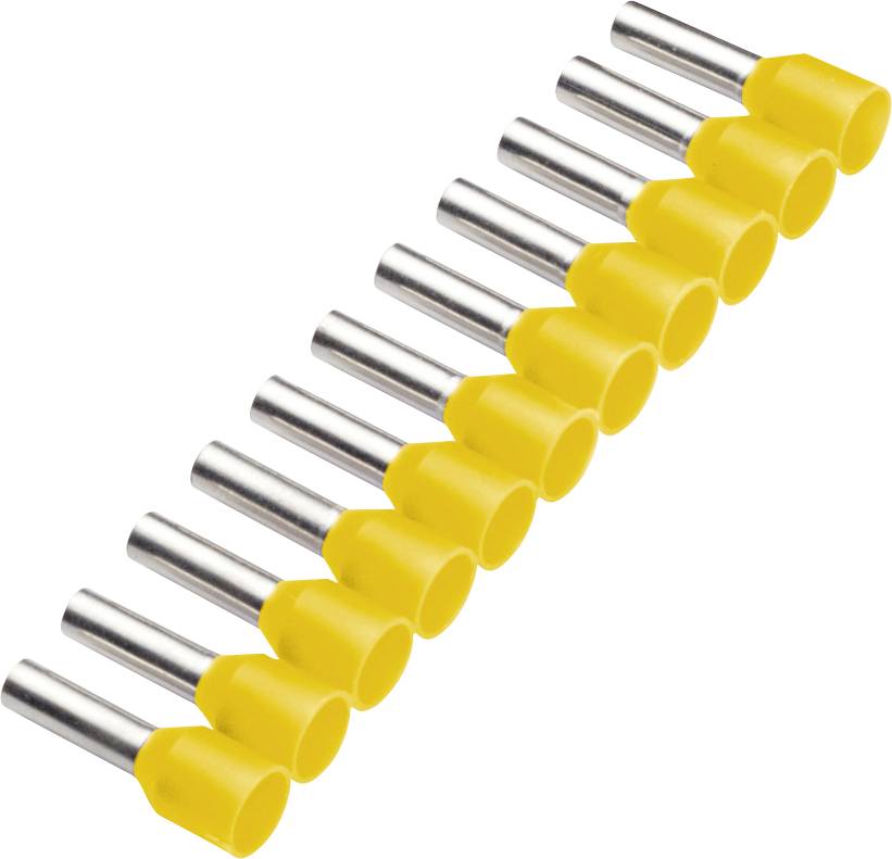 Cimco 187512 Aderendhülse 1 mm² Teilisoliert Gelb 500 St.