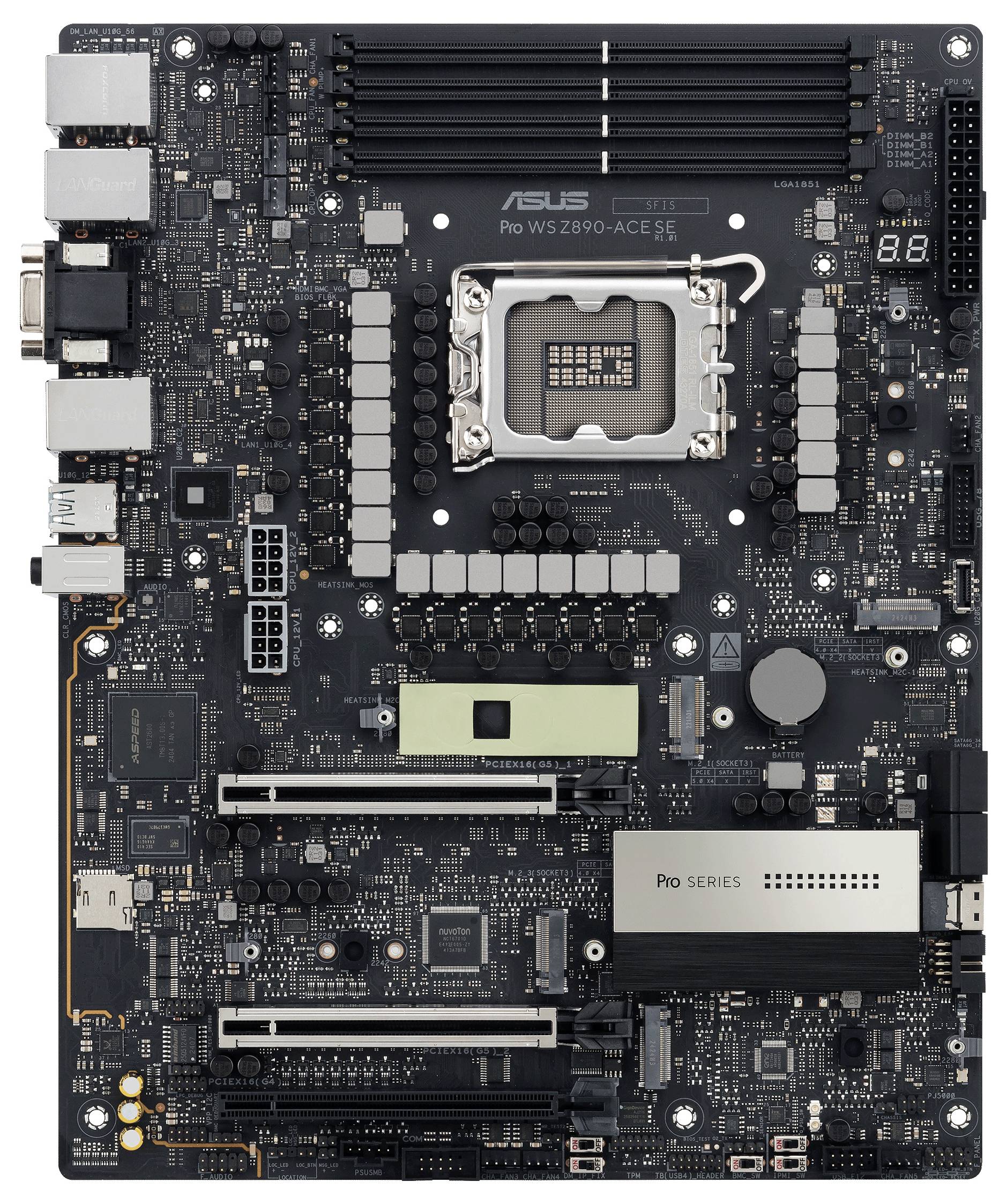 Asus PRO WS Z890-ACE SE Mainboard Sockel (PC) Intel® LGA 1851 Formfaktor (Details) ATX Mainboard-Chipsatz Intel® Z890
