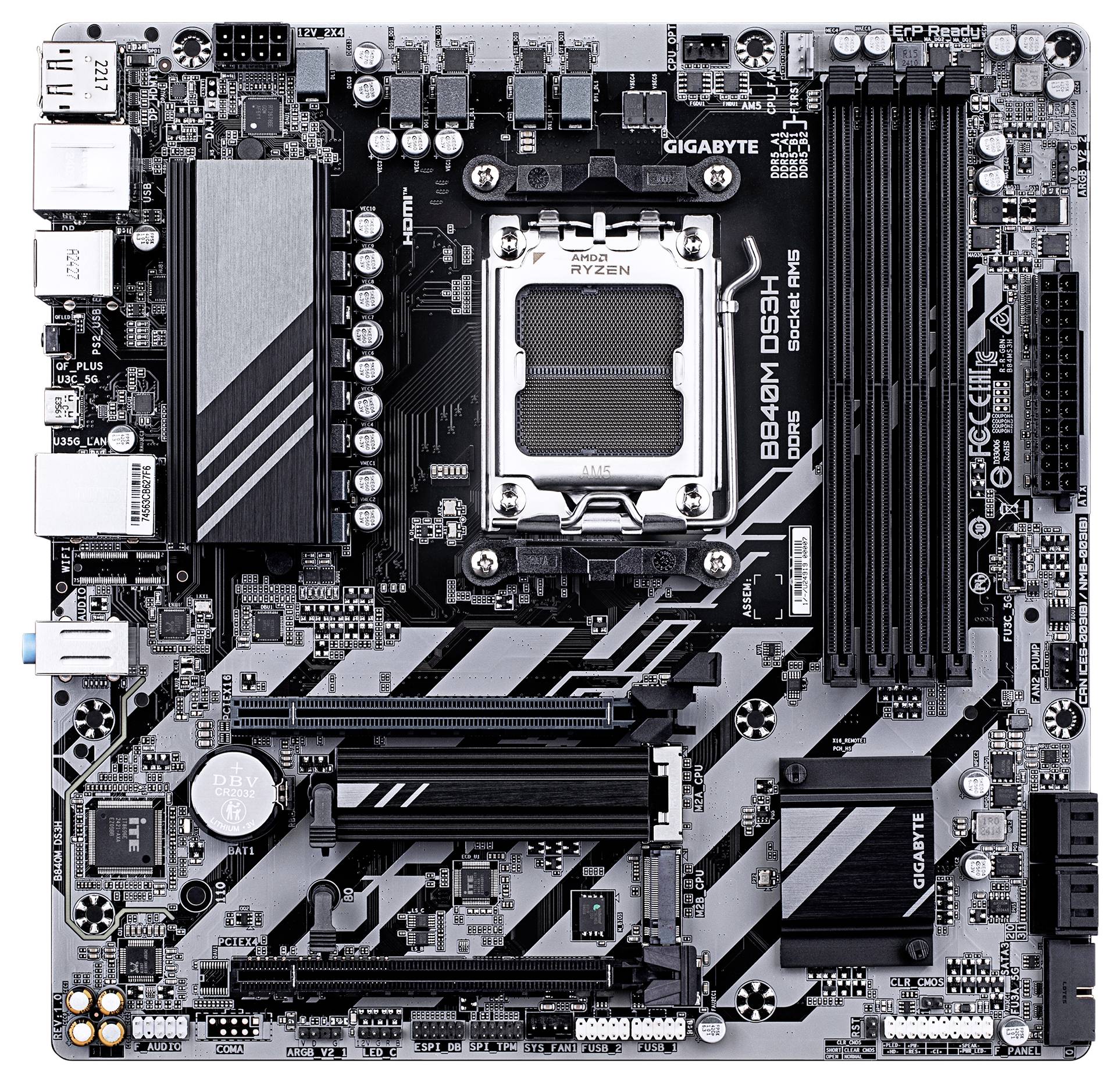 Gigabyte GA-B840M DS3H Mainboard Sockel (PC) AMD® AM5 Formfaktor (Details) Micro-ATX Mainboard-Chipsatz AMD® B840