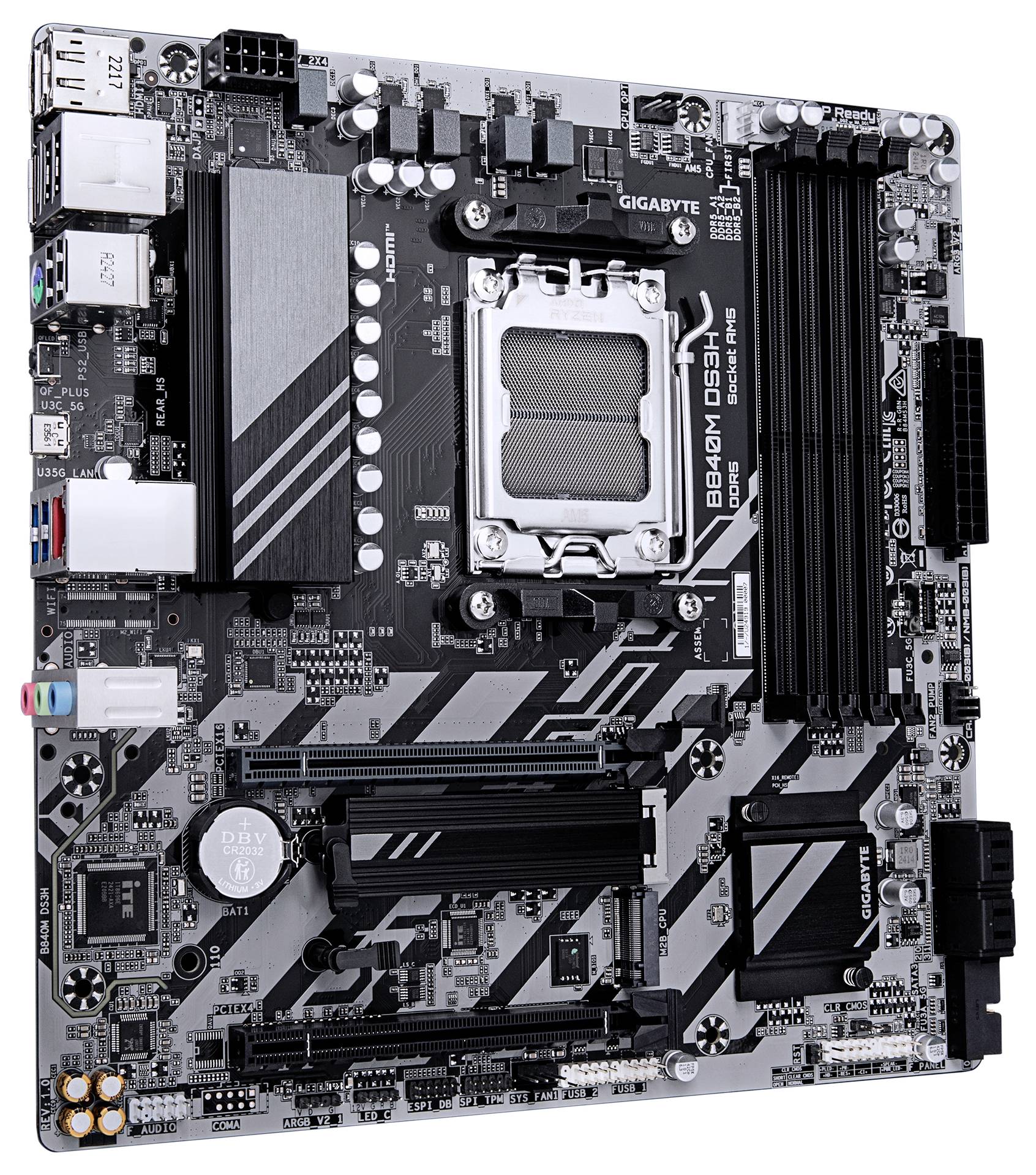 Gigabyte GA-B840M DS3H Mainboard Sockel (PC) AMD® AM5 Formfaktor (Details) Micro-ATX Mainboard-Chipsatz AMD® B840