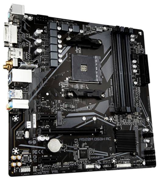 Gigabyte GA-A520M-DS3H Mainboard Sockel (PC) AMD® AM4 Formfaktor (Details) Micro-ATX Mainboard-Chipsatz AMD® A520