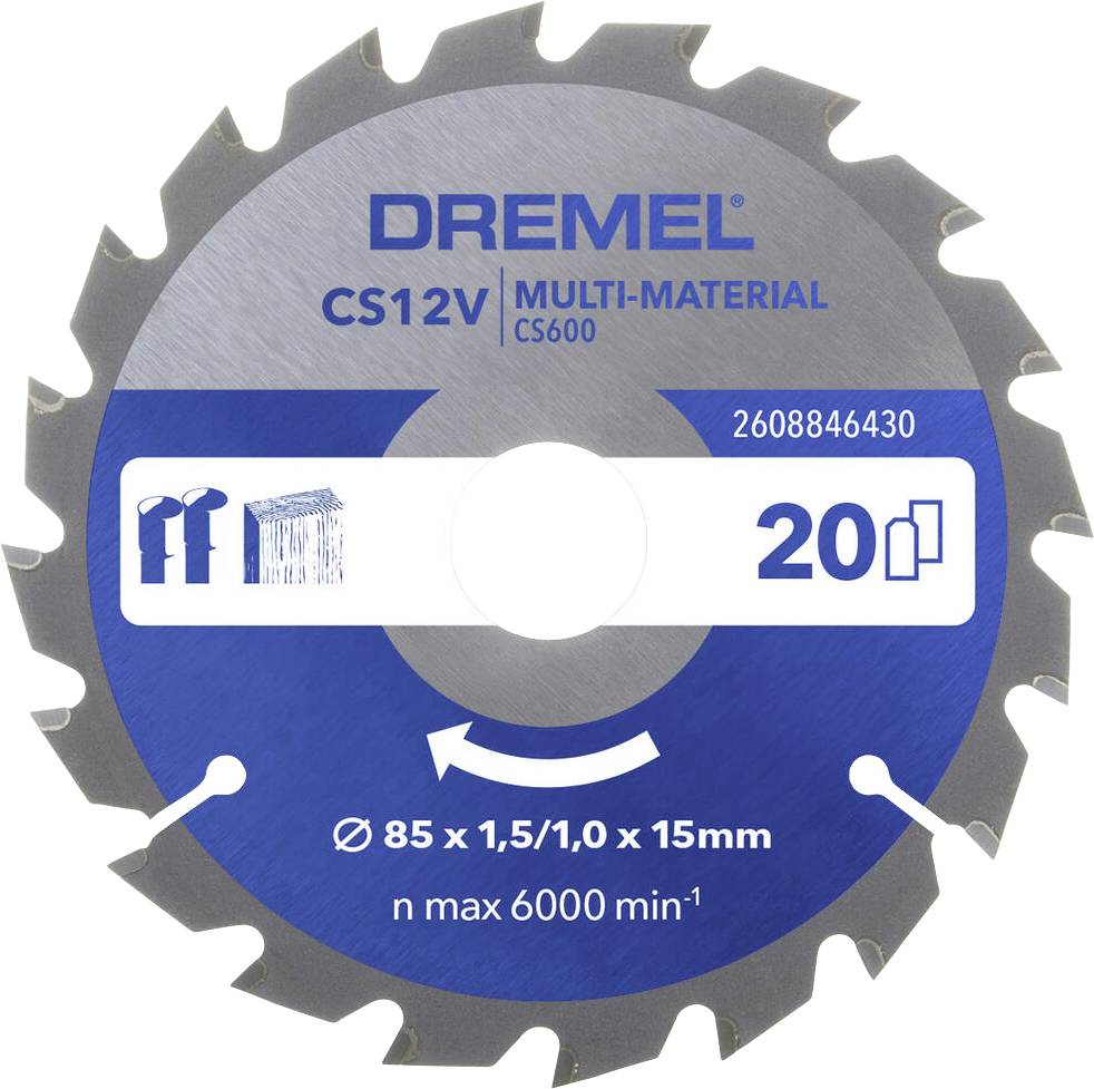 Dremel Multi Material Kreissägeblatt 85mm CS600 2608846430​ Kreissägeblatt 1 St.