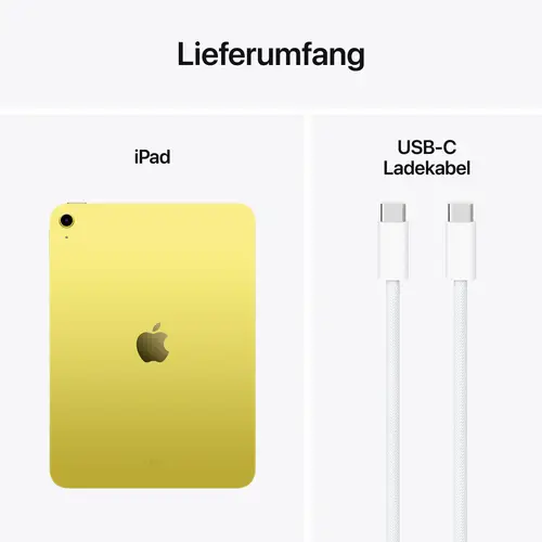 Apple iPad 10.9 (A16, 2025) WiFi 128GB Gelb 27.9cm (11 Zoll) A16 Apple iPad 10.9 (A16, 2025) WiFi 128GB Gelb 27.9cm (11 Zoll) A16
