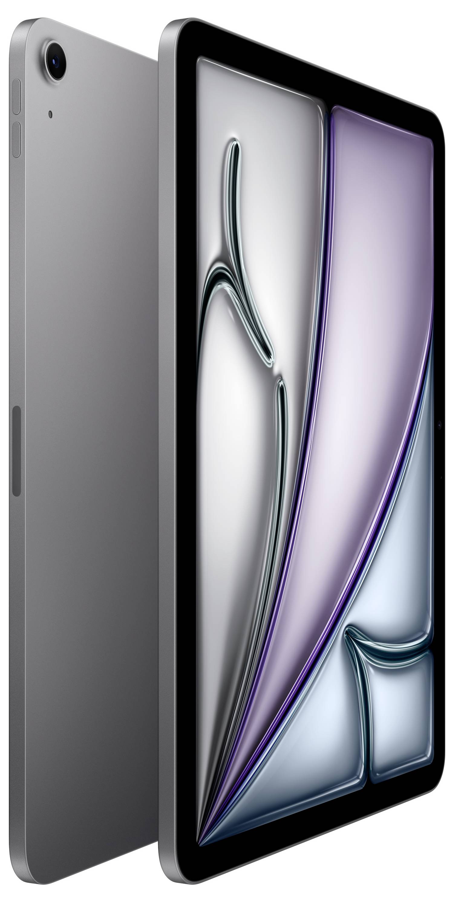 Seitenansicht eines modernen Tablets mit großem Bildschirm und schlankem Design, diagonal nebeneinander dargestellt.