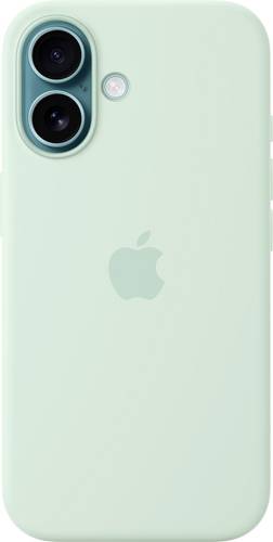 Apple Silikon Case Silikon Case iPhone 16 Aquamarin Induktives Laden, MagSafe kompatibel, Stoßfest