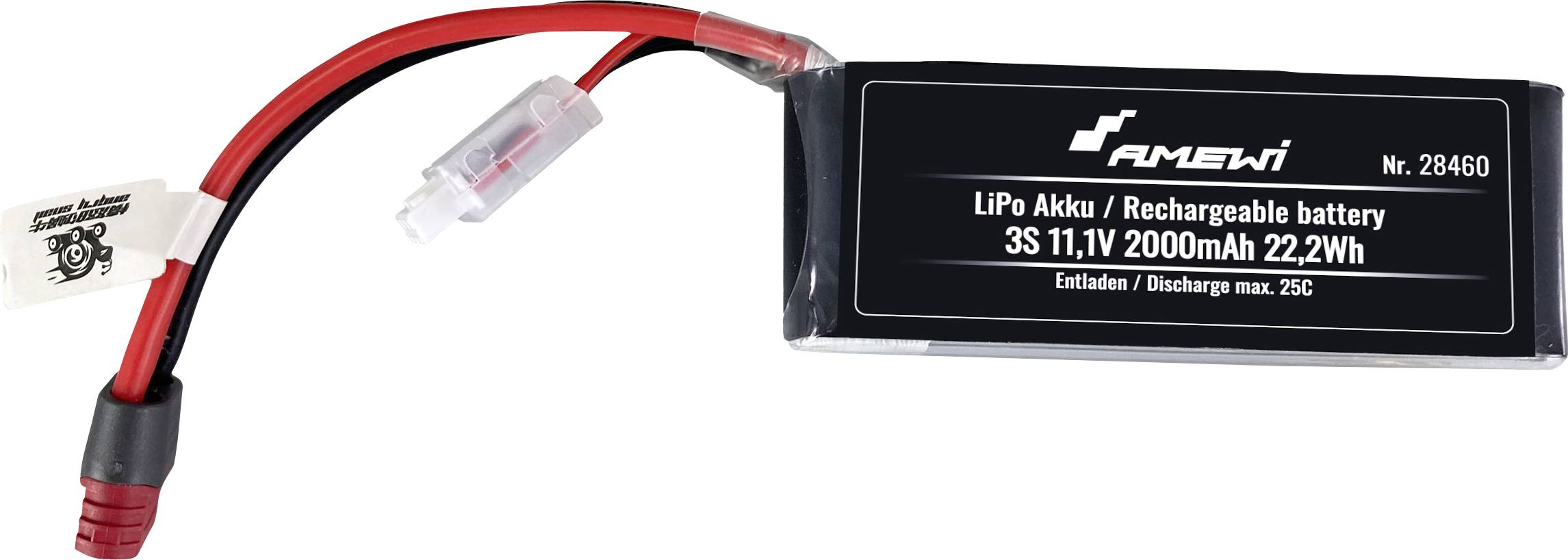 Amewi Modellbau-Akkupack (LiPo) 11.1V 2000 mAh Zellen-Zahl: 3 50 C Softcase T-Stecker