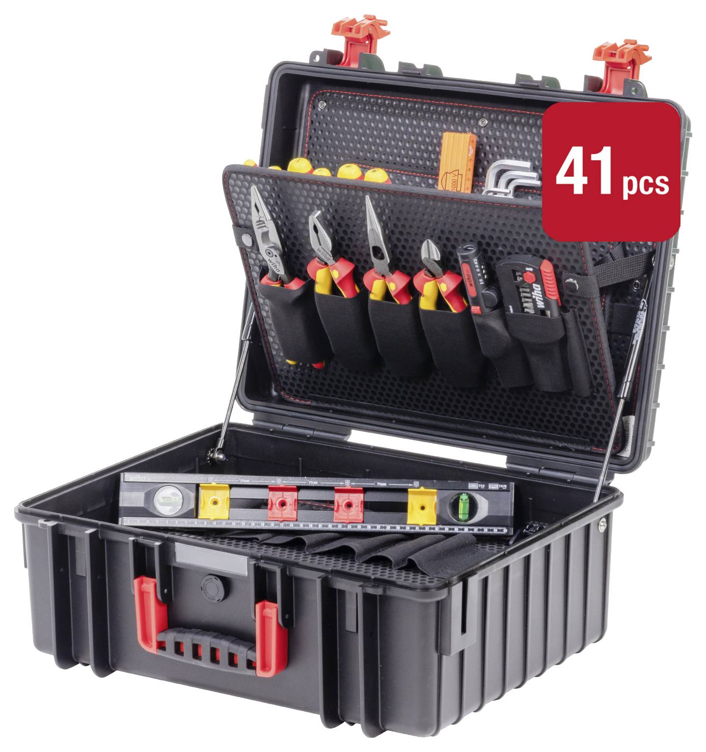 Wiha XL 2 46816 Elektriker, Handwerker, Lehrlinge, Profi, VDE Werkzeugkoffer bestückt 41teilig