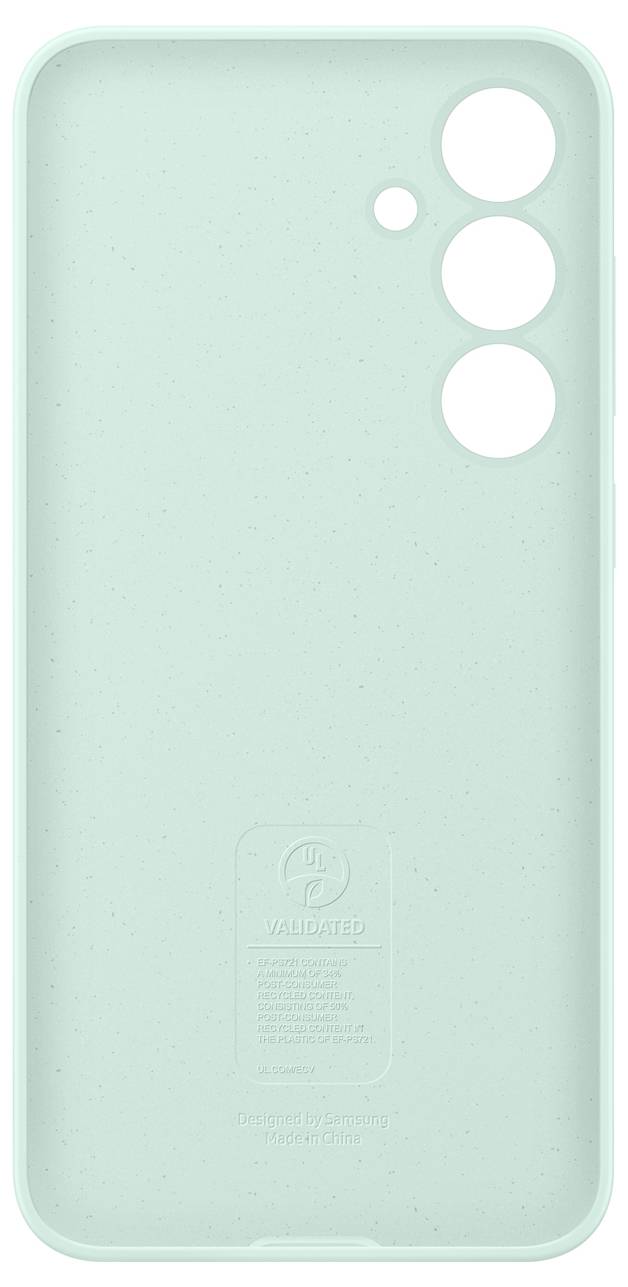Handyhülle in Mintgrün mit drei Kameraausschnitten, strukturierte Oberfläche.