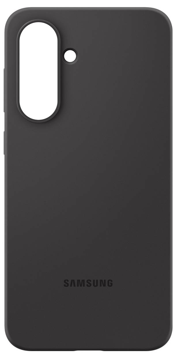 Schwarze Handyhülle von Samsung, passend für ein Smartphone mit vertikaler Kameraöffnung und Blitzloch.