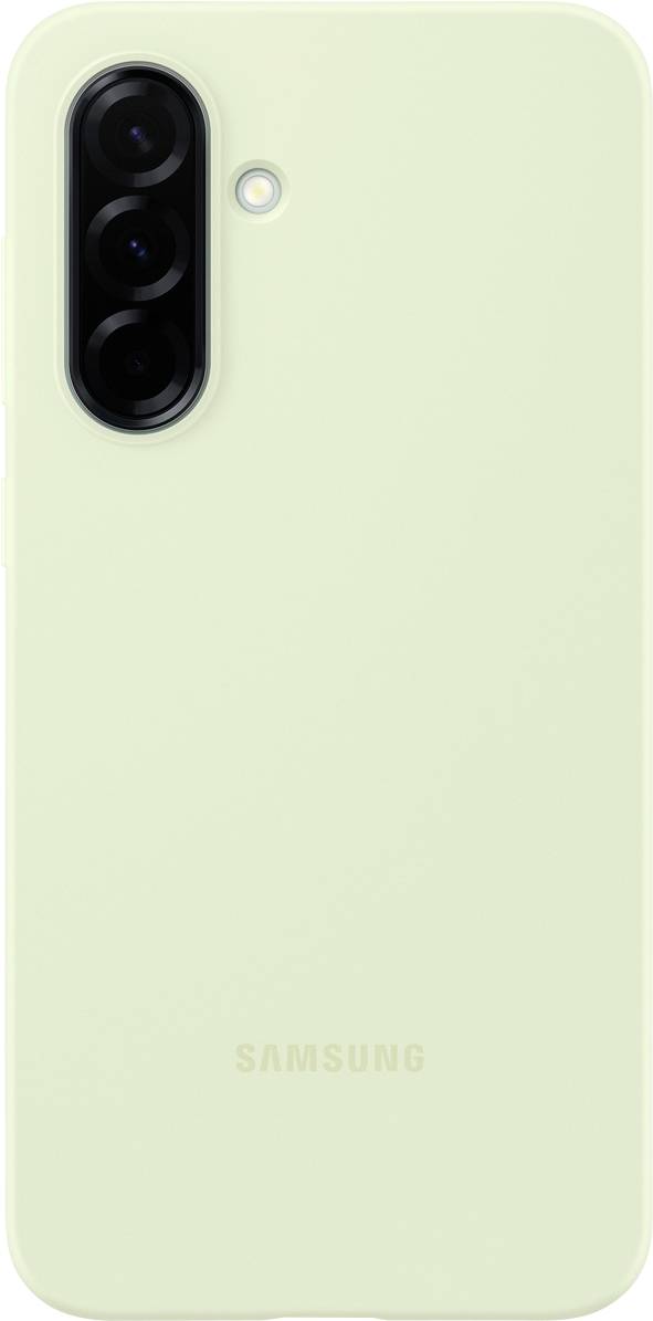 Ein Smartphone mit drei Kameralinsen auf der Rückseite und dem Samsung-Logo.