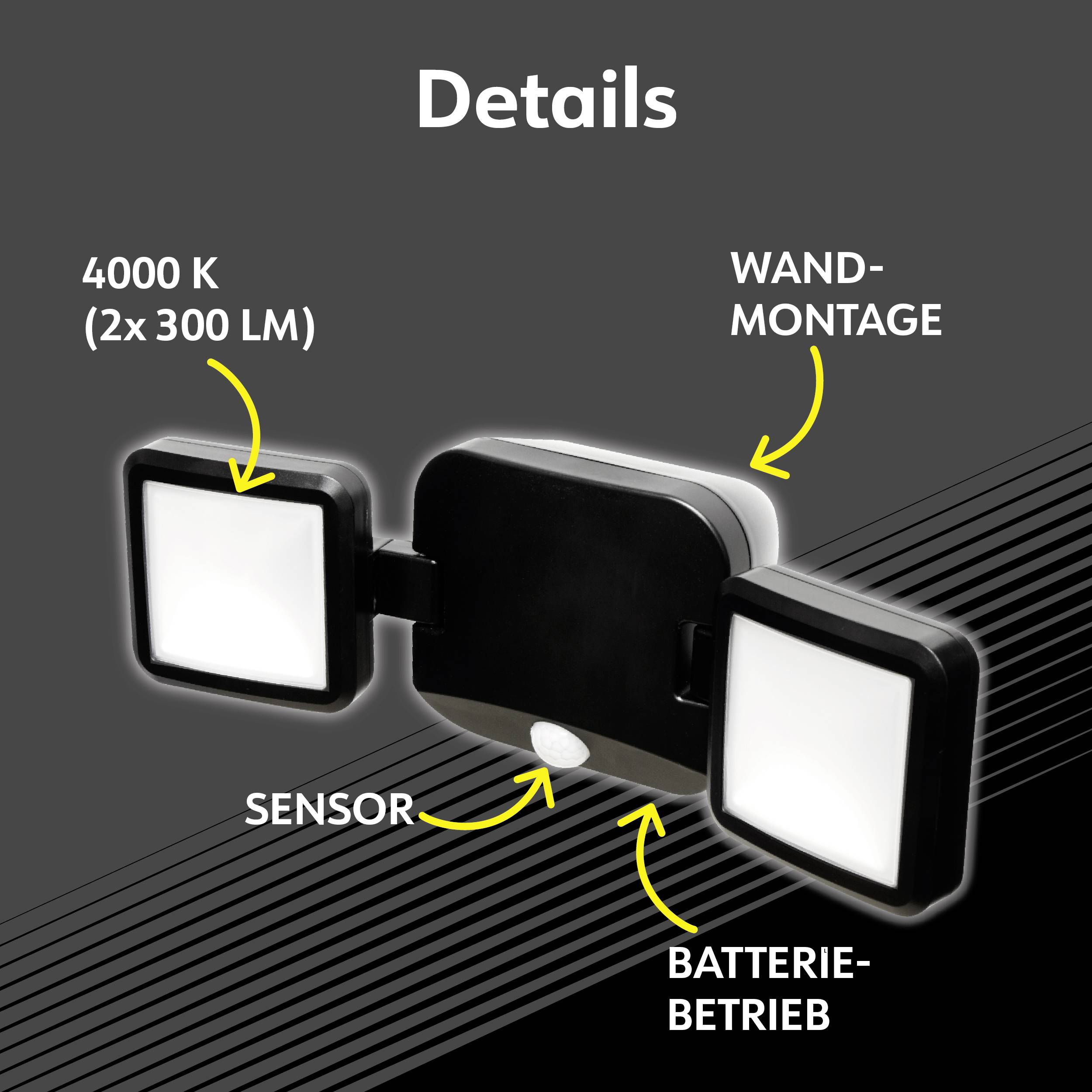 Müller-Licht Plaza 27700040 LED-Außenstrahler mit Bewegungsmelder 10W Leuchtfarben: Neutralweiß