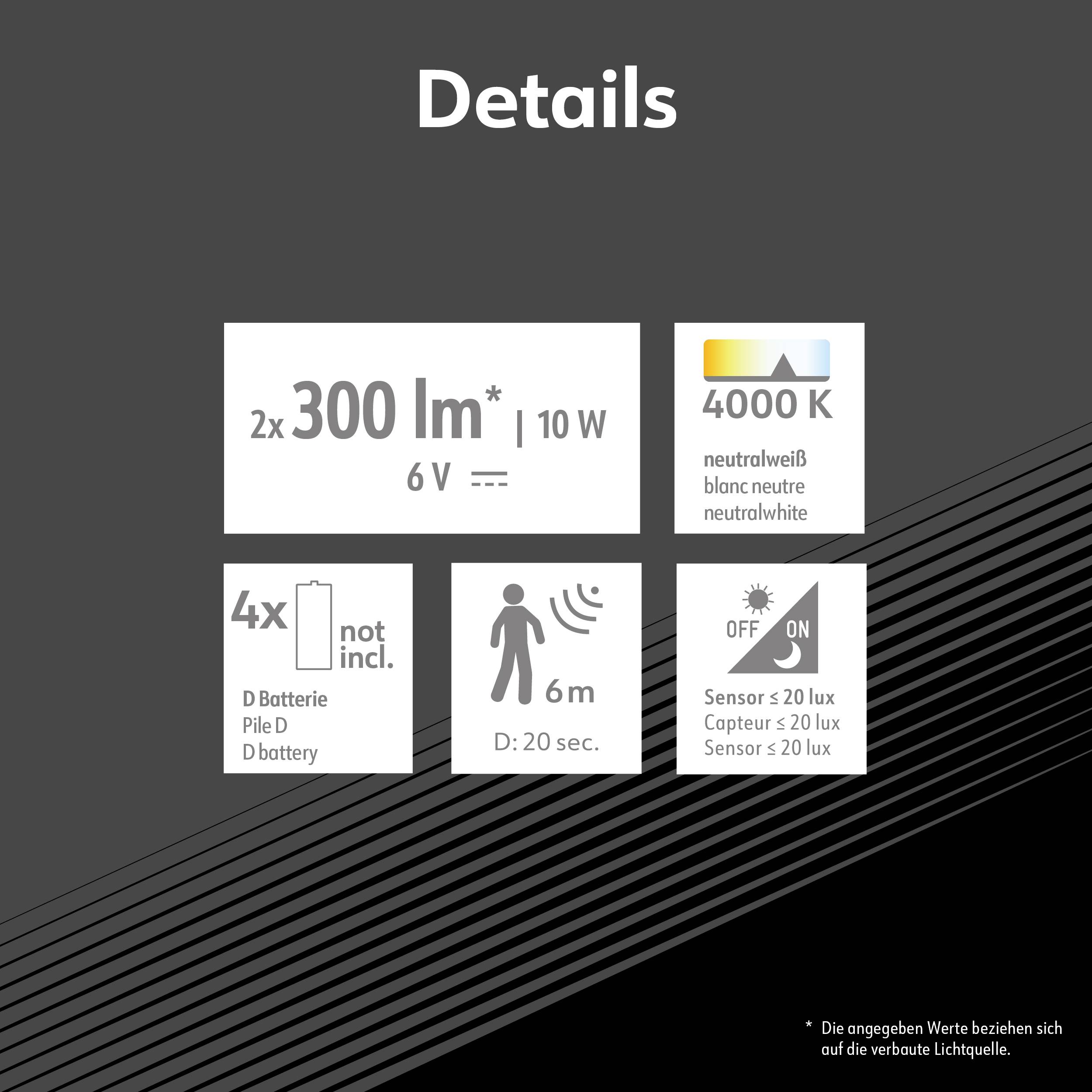 Müller-Licht Plaza 27700040 LED-Außenstrahler mit Bewegungsmelder 10W Leuchtfarben: Neutralweiß
