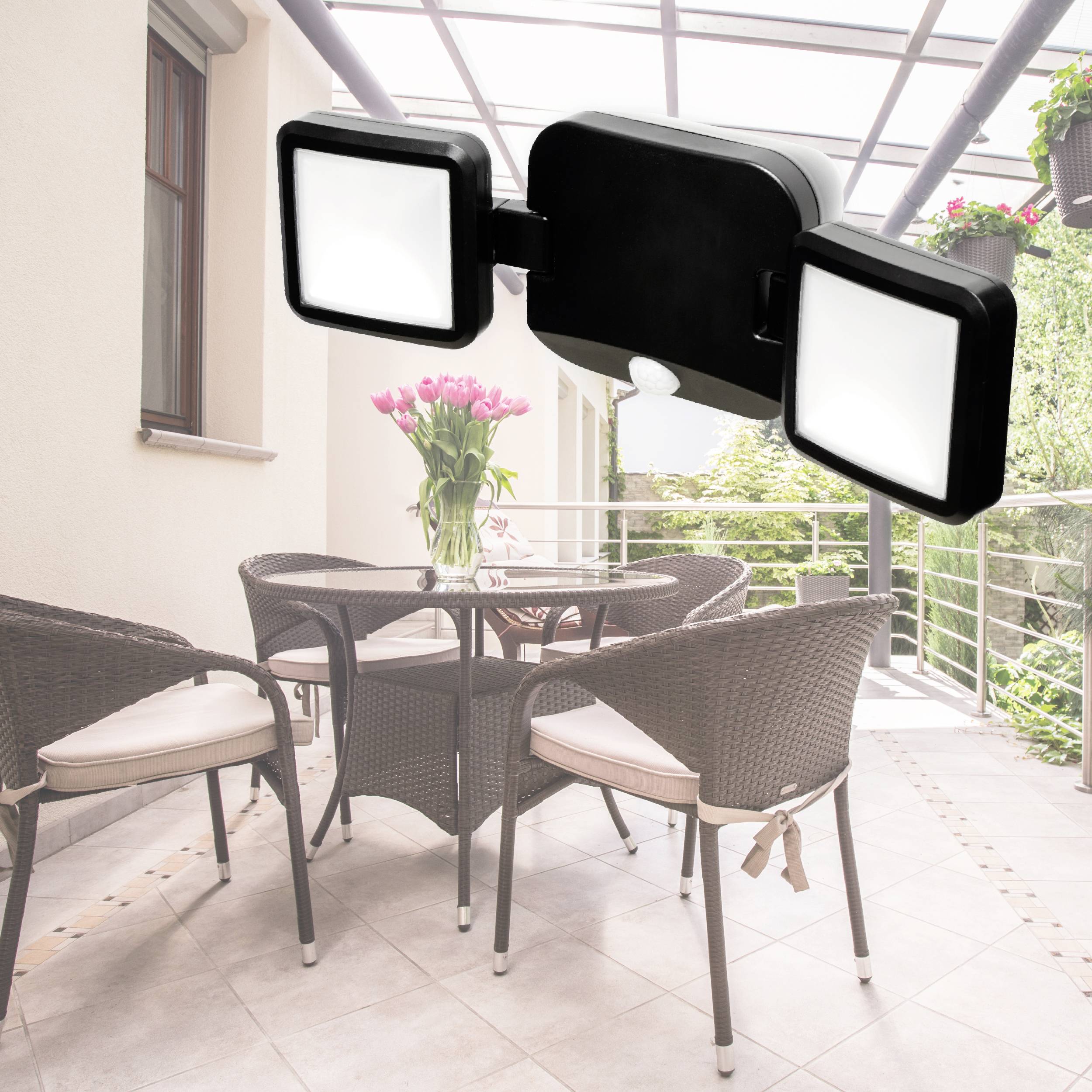 Müller-Licht Plaza 27700040 LED-Außenstrahler mit Bewegungsmelder 10W Leuchtfarben: Neutralweiß