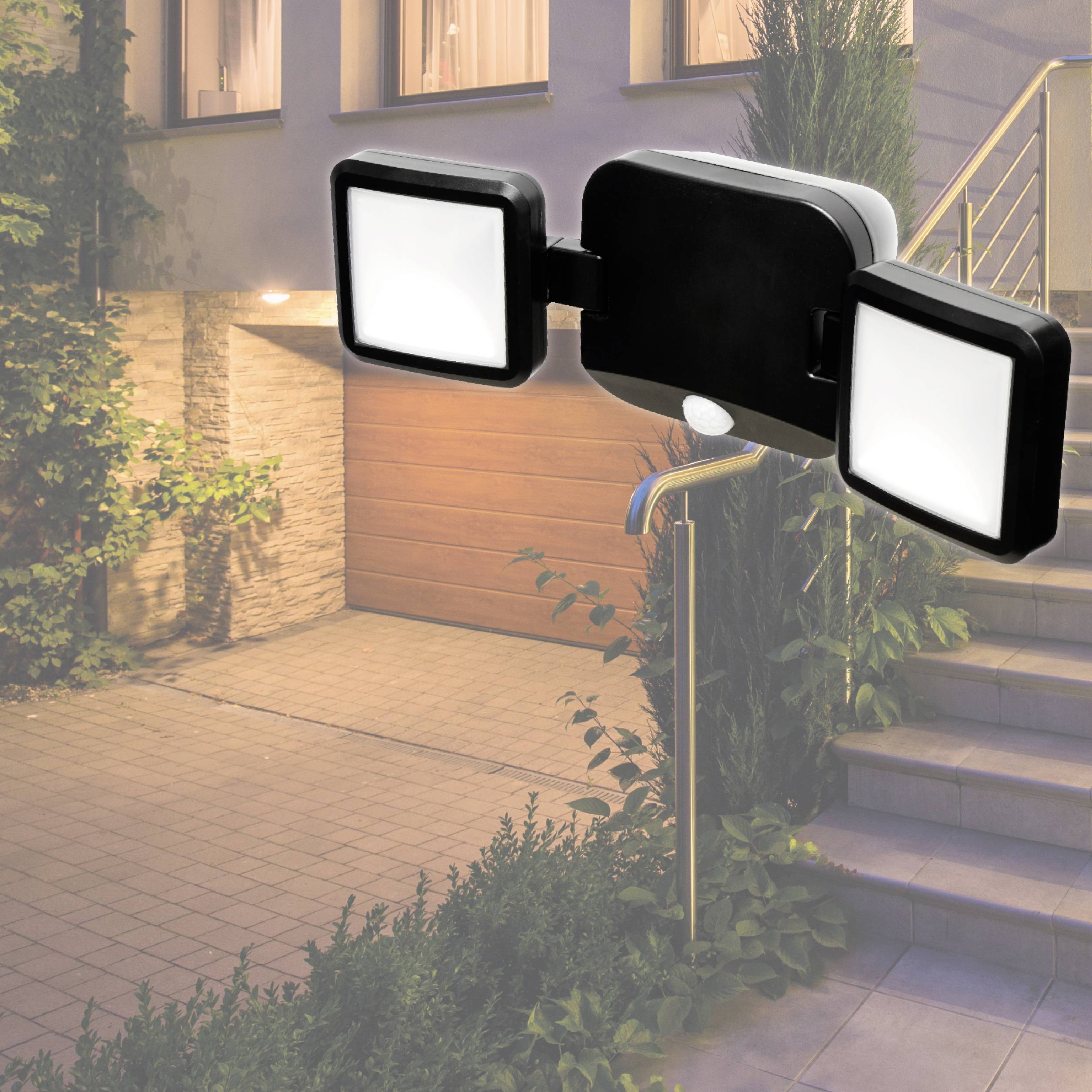 Müller-Licht Plaza 27700040 LED-Außenstrahler mit Bewegungsmelder 10W Leuchtfarben: Neutralweiß