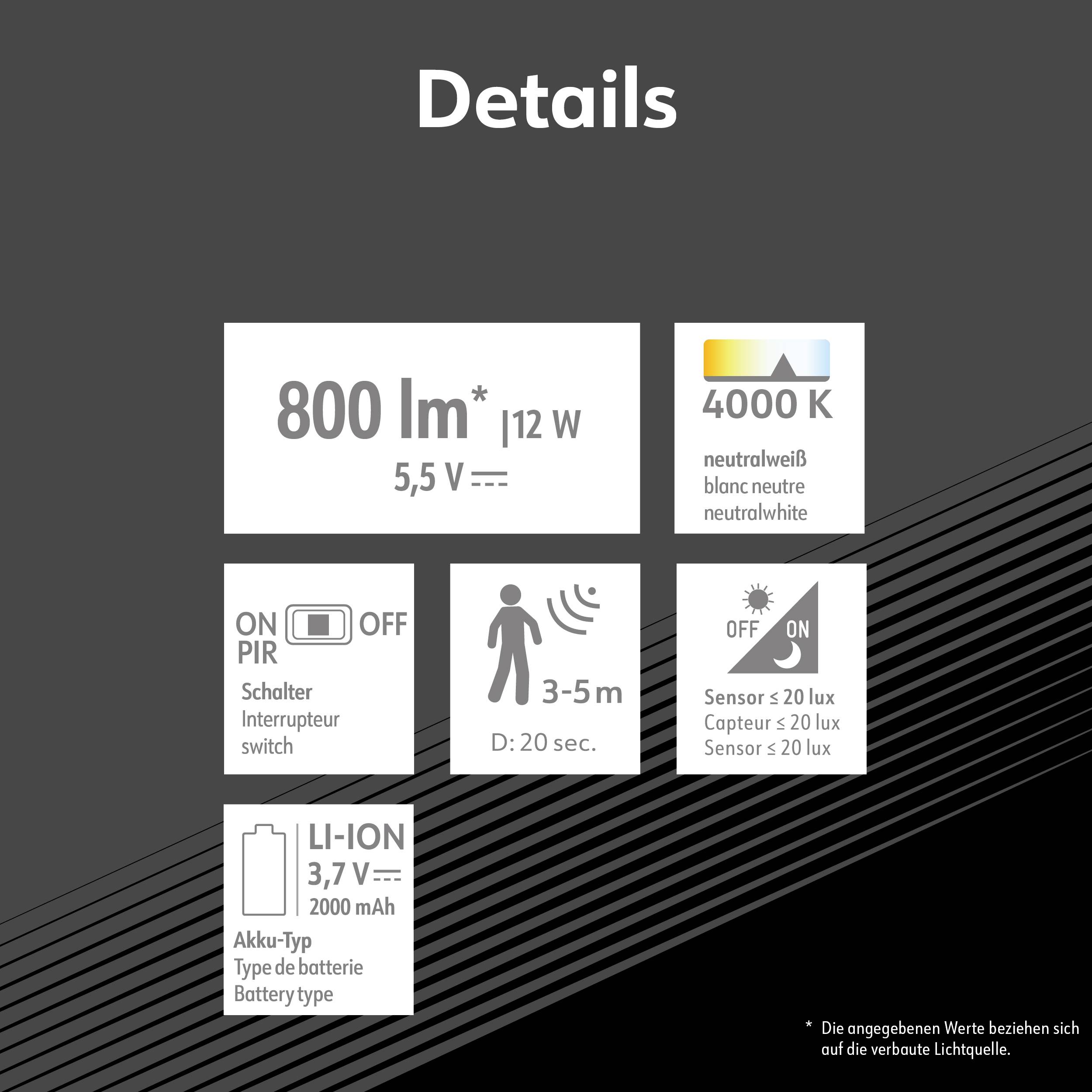 Müller-Licht Solata 21600068 LED-Außenstrahler, Solar-Außenwandleuchte 12 W Leuchtfarben: Kaltwei?