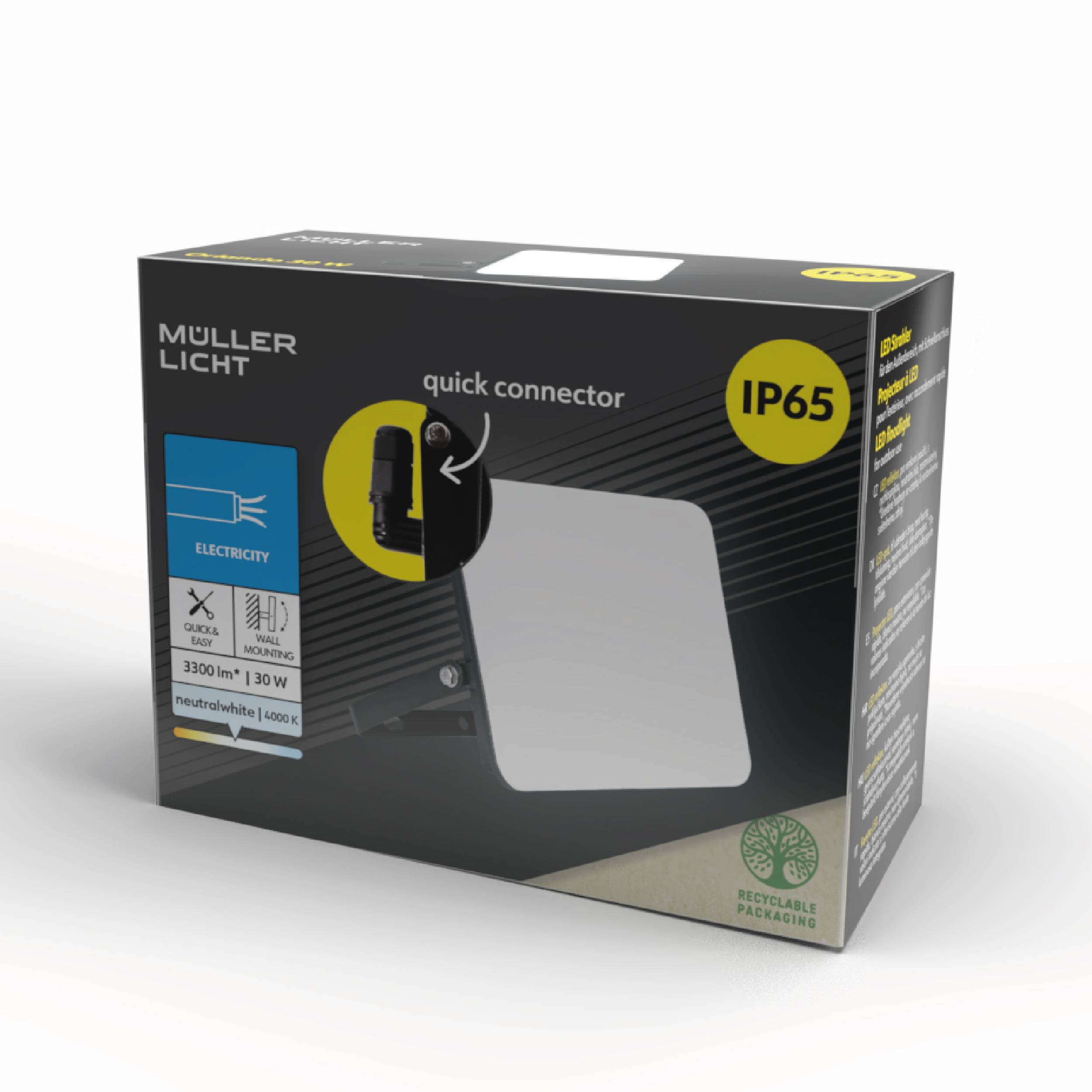 Müller-Licht Orlando 21600073 LED-Außenstrahler 30 W Leuchtfarben: Neutralweiß