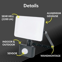Müller-Licht Orlando 21600072 LED-Außenstrahler mit Bewegungsmelder 20 W Leuchtfarben: Neutralweiß Müller-Licht Orlando 21600072 LED-Außenstrahler mit Bewegungsmelder 20 W Leuchtfarben: Neutralweiß