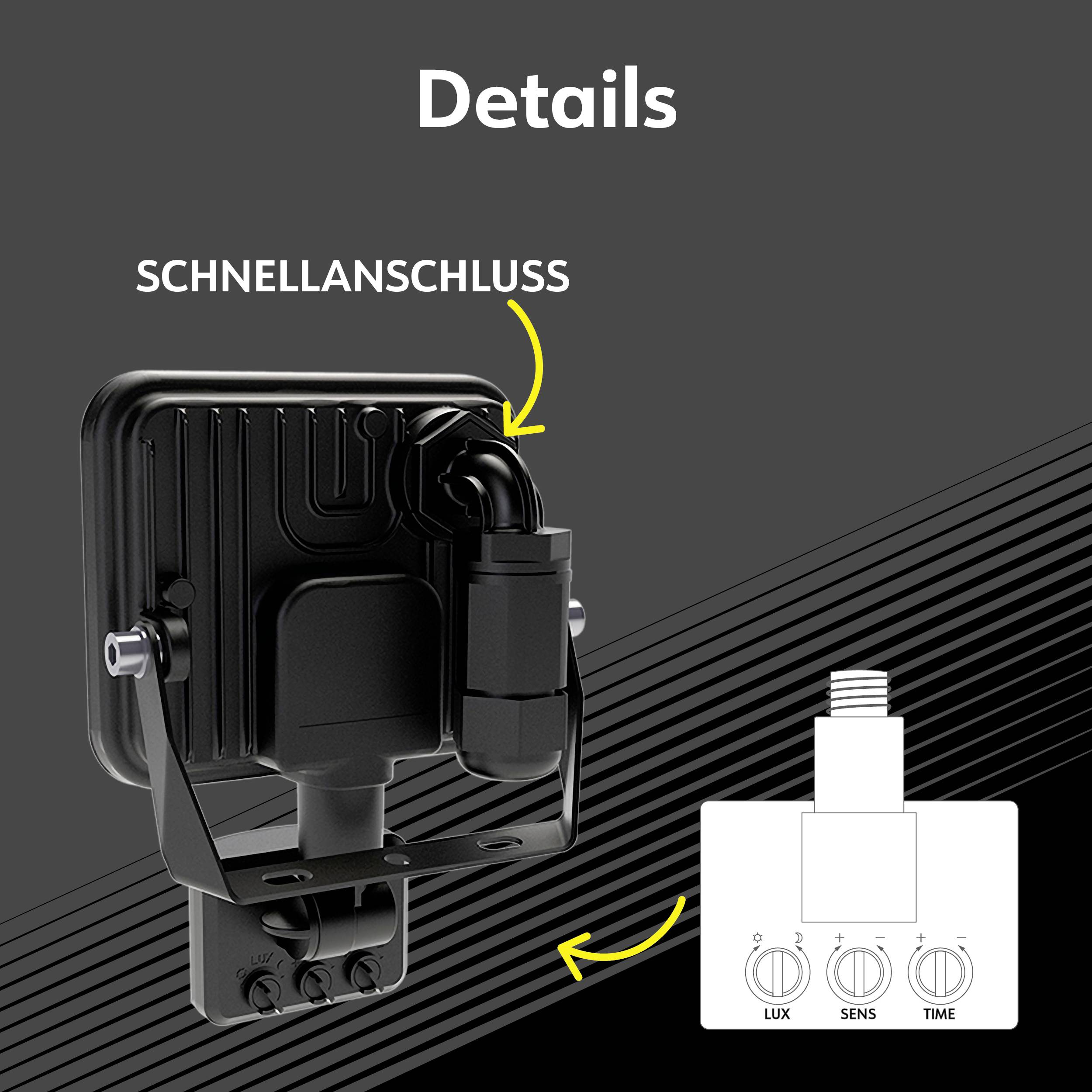 Müller-Licht Orlando 21600072 LED-Außenstrahler mit Bewegungsmelder 20W Leuchtfarben: Neutralweiß