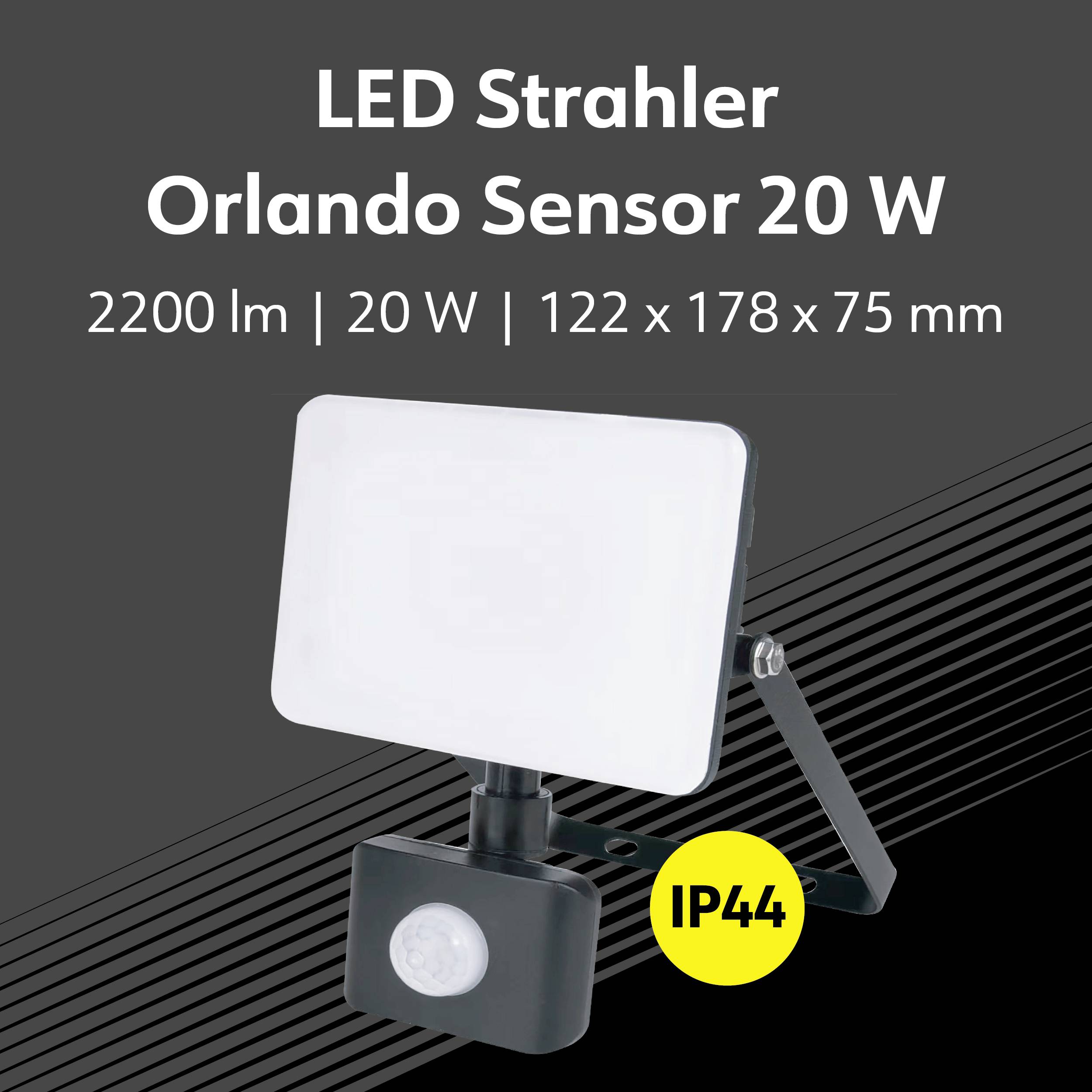 Müller-Licht Orlando 21600072 LED-Außenstrahler mit Bewegungsmelder 20W Leuchtfarben: Neutralweiß