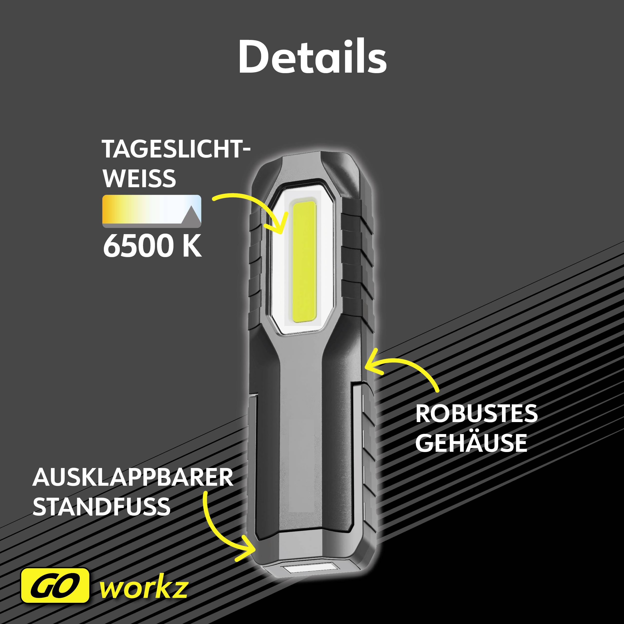 Müller-Licht 27700066 WL1 LED Arbeitsleuchte akkubetrieben 6W 200lm Anzahl mitgelieferte Akkus 1