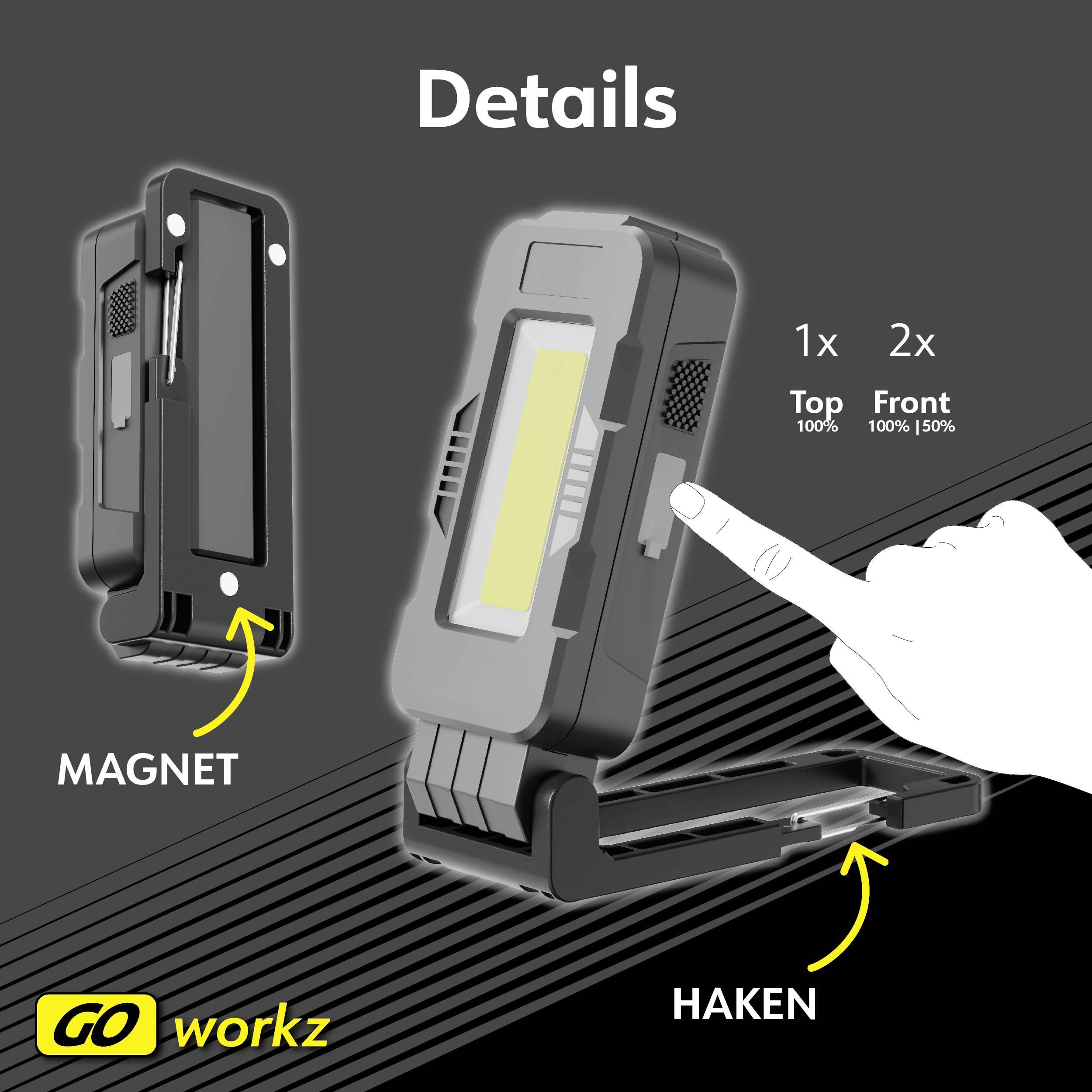 Müller-Licht 27700068 WL3 LED Arbeitsleuchte akkubetrieben 8W 350lm Anzahl mitgelieferte Akkus 1