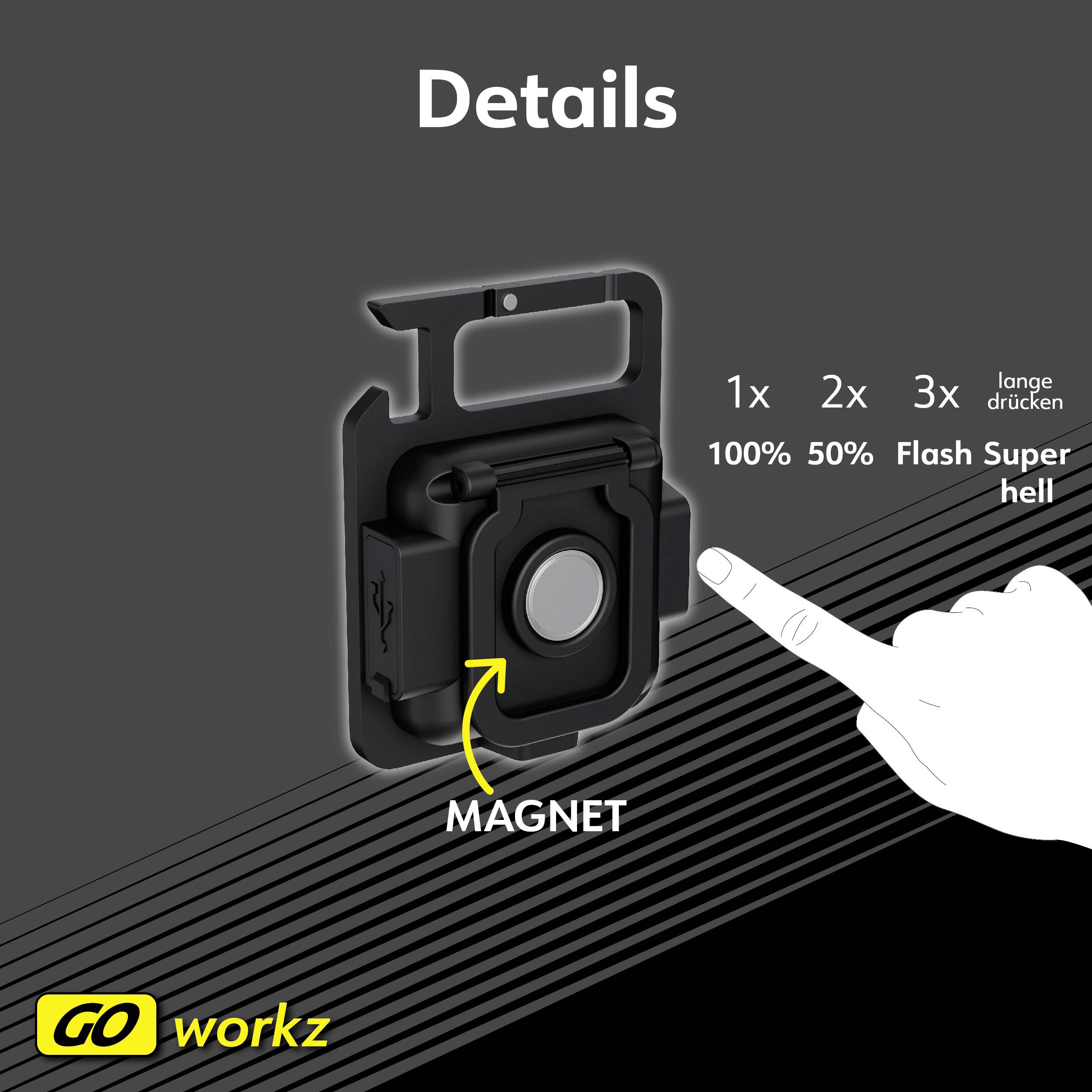 Müller-Licht LED Taschenlampe, Schlüsselleuchte mit Schlüsselanhänger akkubetrieben 500lm 40g