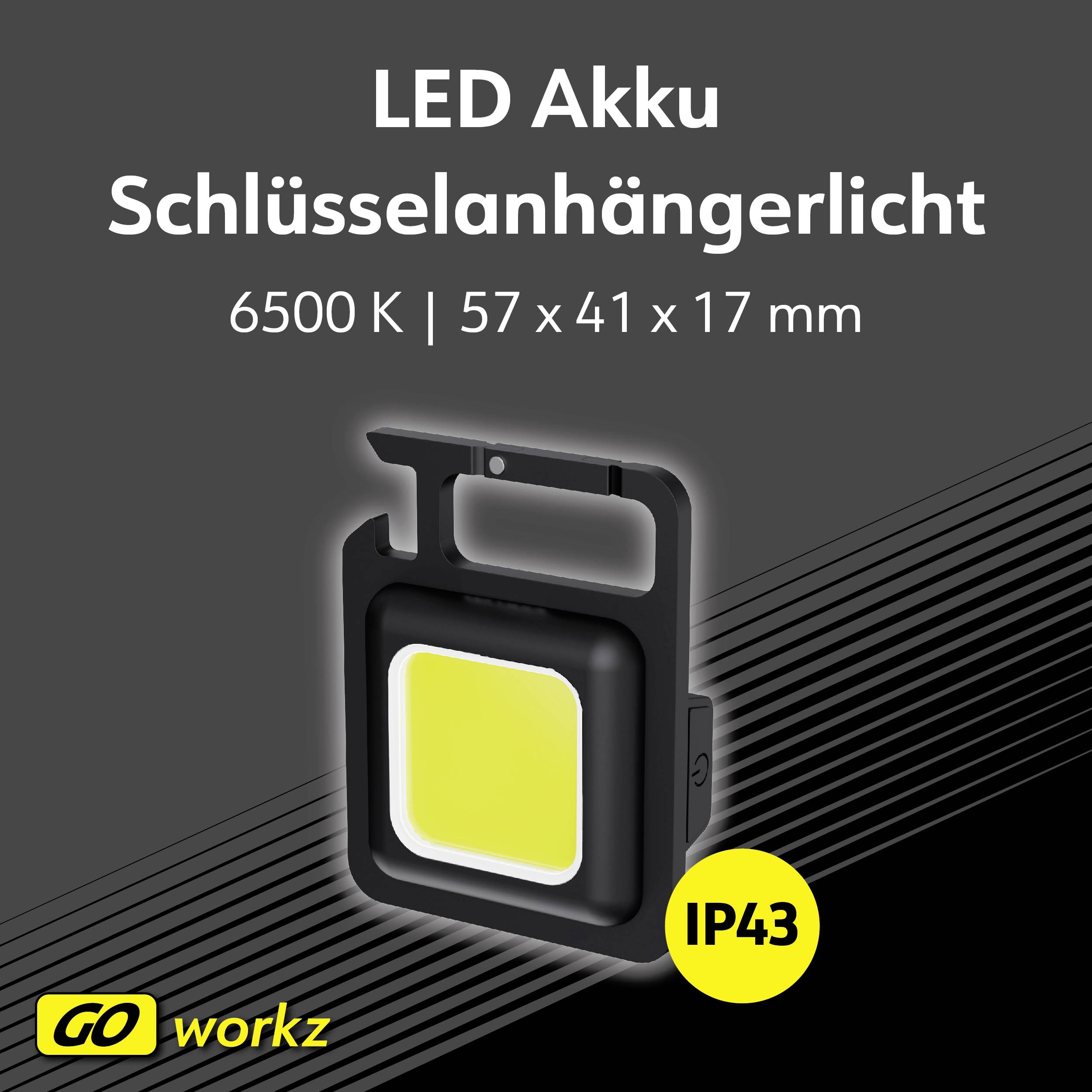 Müller-Licht LED Taschenlampe, Schlüsselleuchte mit Schlüsselanhänger akkubetrieben 500lm 40g