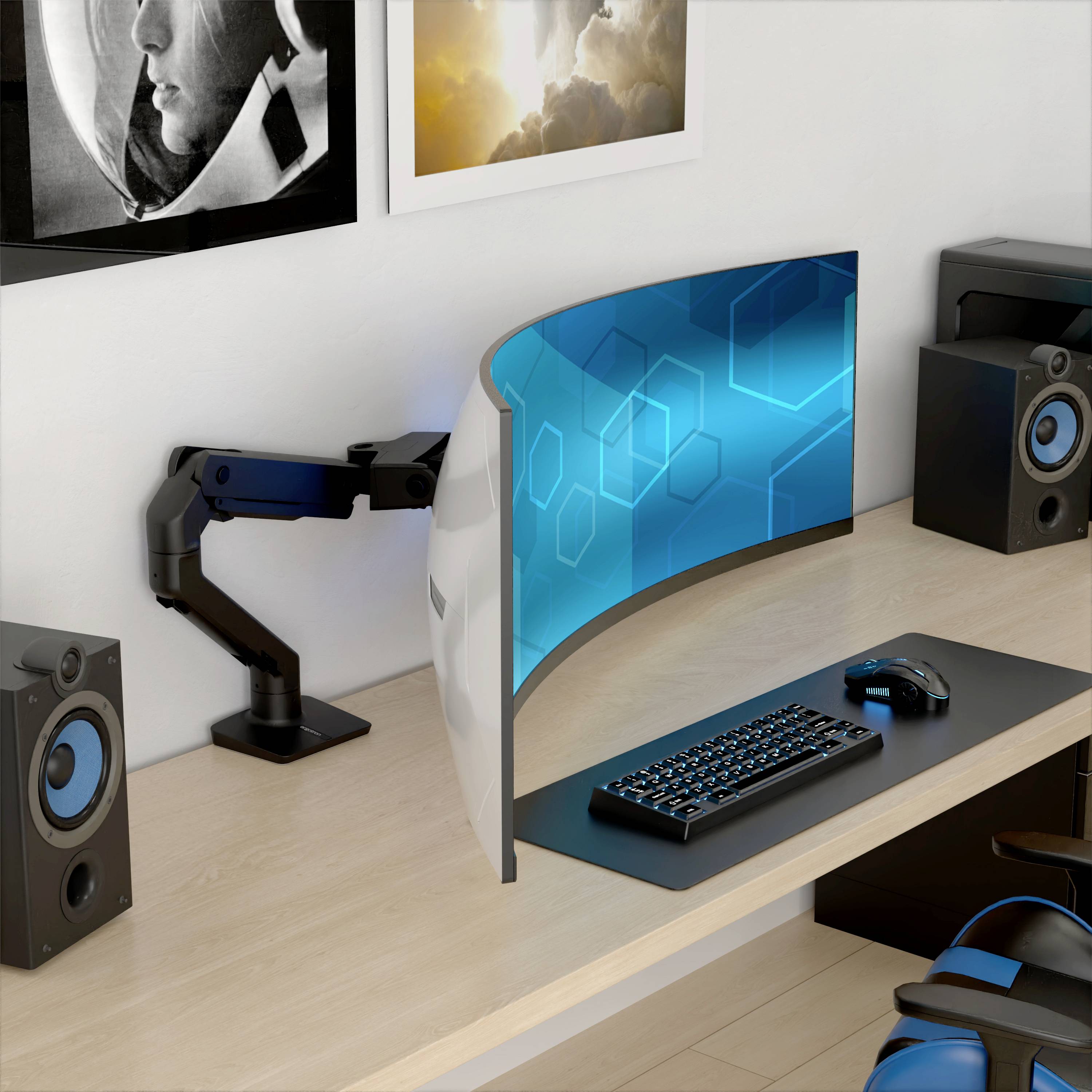 Ergotron Monitor-Tischhalterung HX mit VHD Pivot 1 Display(s) 144,8 cm (57") Schwarz Höhenverstellbar, Neigbar