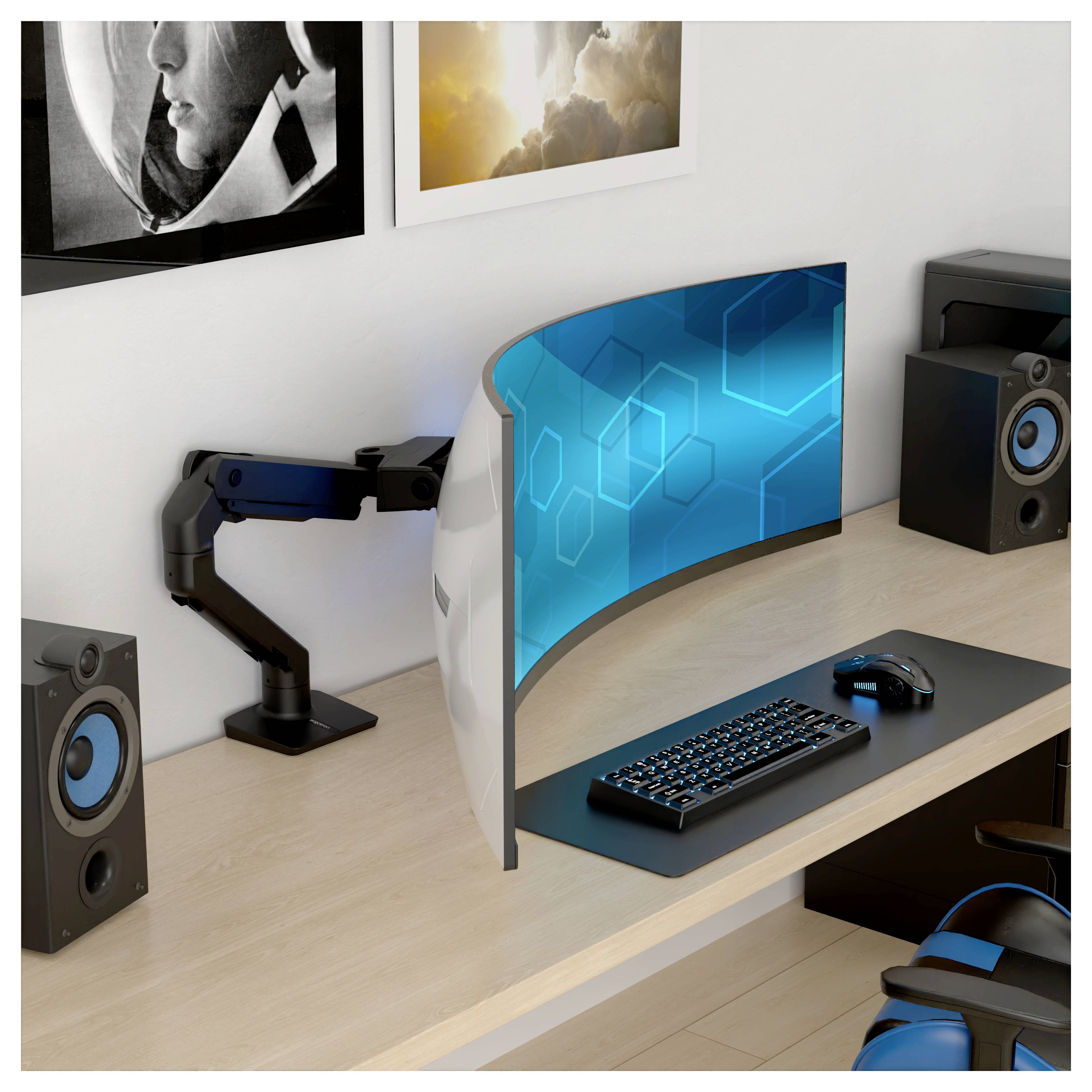 Ergotron Monitor-Tischhalterung HX mit VHD Pivot 1 Display(s) 144,8 cm (57") Schwarz Höhenverstellbar, Neigbar