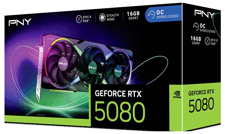 PNY Grafikkarte Nvidia GeForce RTX 5080 VCG508016TFXXPB1-O 16 GB GDDR7-RAM PCIe x16 HDMI® 2.1, DisplayPort 2.1