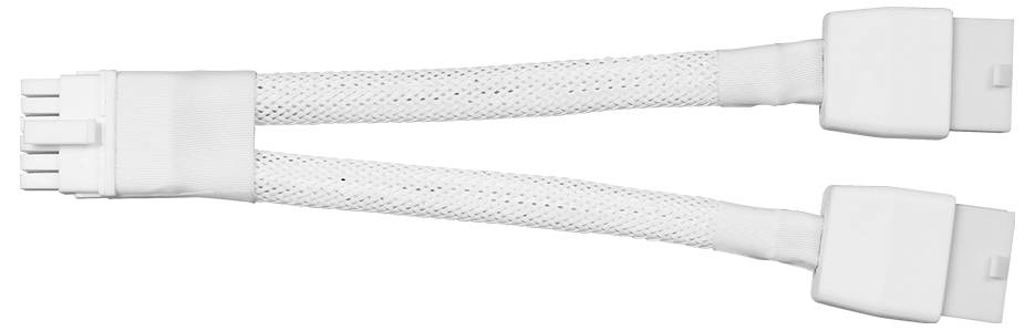 'Y-Kabel' mit einem Stecker und zwei Buchsen, um Verbindungen zwischen Geräten herzustellen und die Anschlüsse zu teilen.