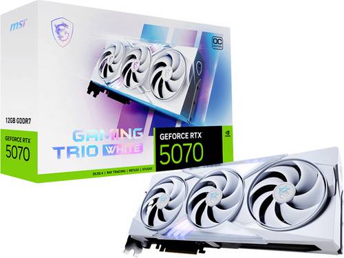 MSI Grafikkarte Nvidia GeForce RTX 5070 GeForce RTX 5070 12G GAMING TRIO OC WHITE 12 GB GDDR7-RAM PC