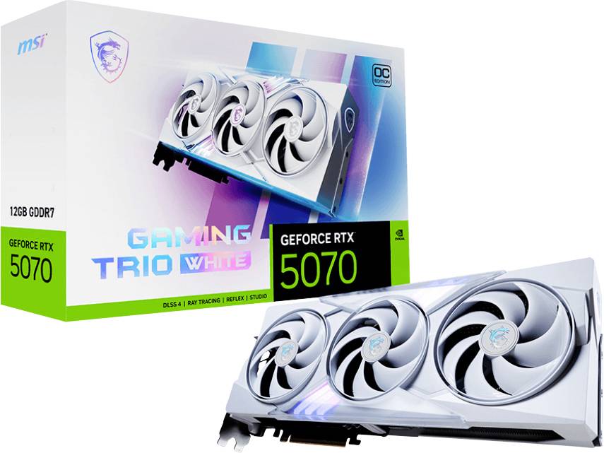 MSI Grafikkarte Nvidia GeForce RTX 5070 GeForce RTX 5070 12G GAMING TRIO OC WHITE 12 GB GDDR7-RAM PCIe x16 HDMI® 2.1, DisplayPort 2.1