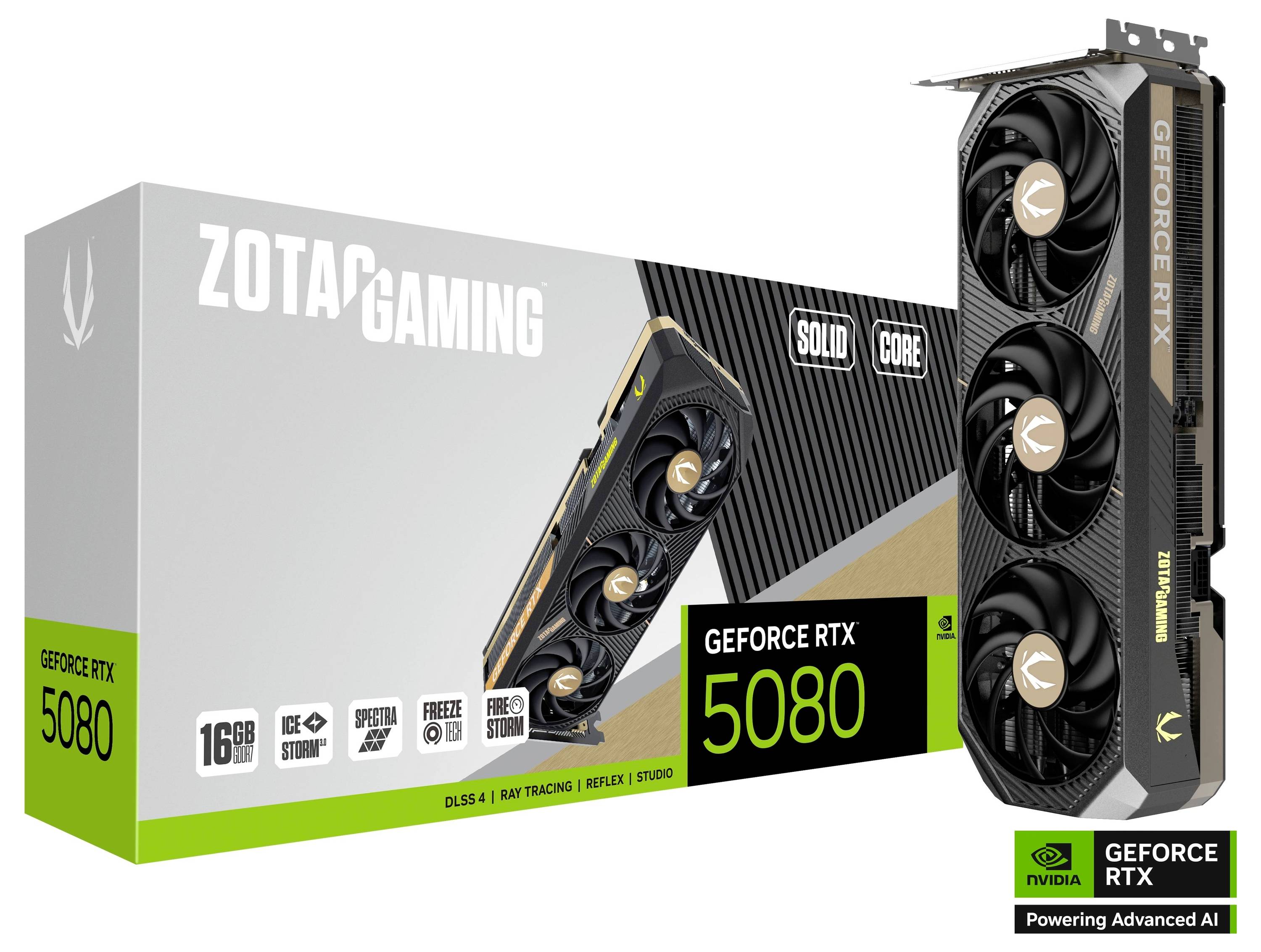 Zotac Grafikkarte Nvidia GeForce RTX 5080 SOLID CORE 16 GB GDDR7-RAM PCIe x16 HDMI® 2.1, DisplayPort 2.1