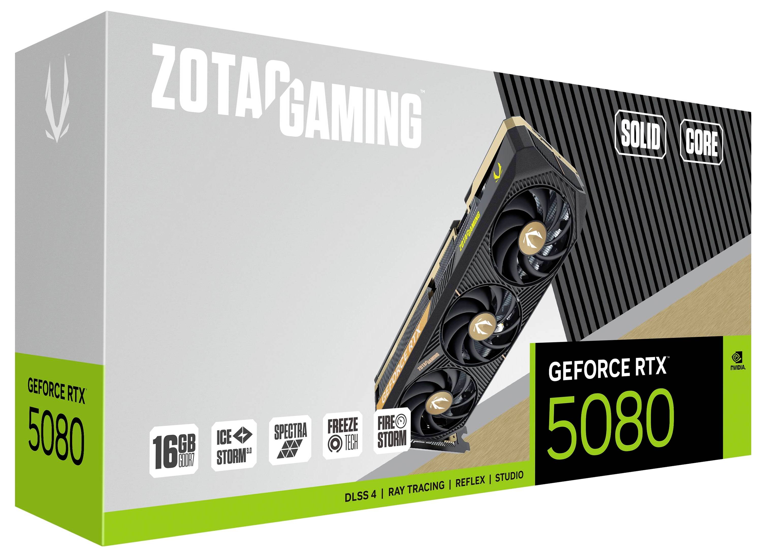 Zotac Grafikkarte Nvidia GeForce RTX 5080 SOLID CORE 16 GB GDDR7-RAM PCIe x16 HDMI® 2.1, DisplayPort 2.1