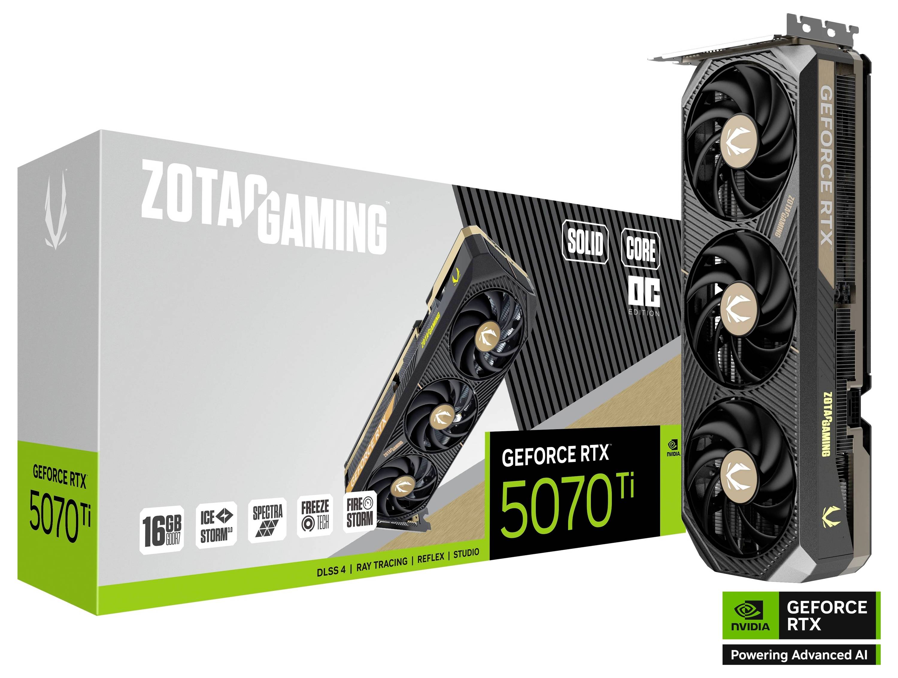 Zotac Grafikkarte Nvidia GeForce RTX 5070 Ti GAMING RTX5070Ti SOLID CORE OC 16GB 16 GB GDDR7-RAM HDMI® 2.1, DisplayPort 2.1