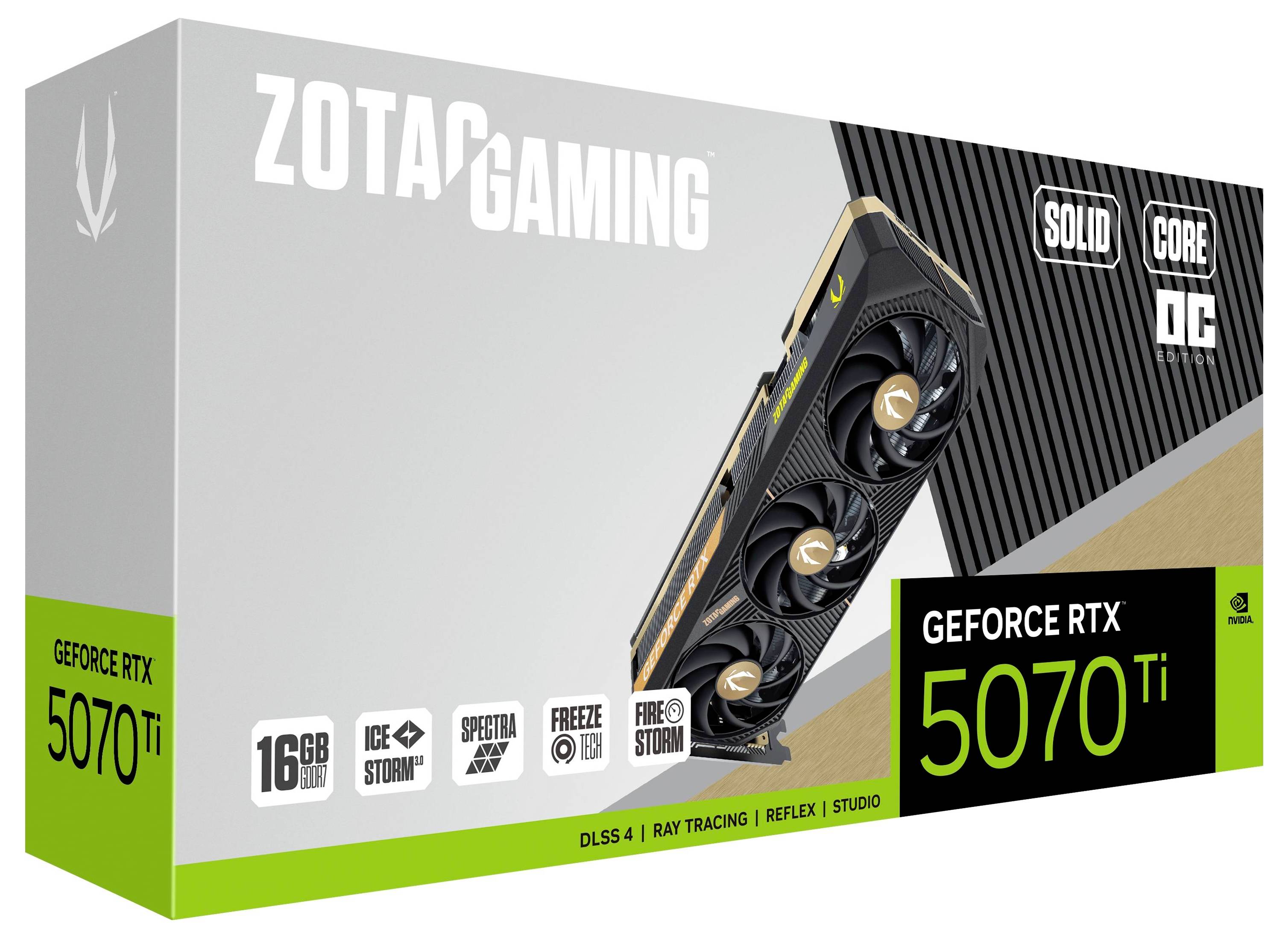 Zotac Grafikkarte Nvidia GeForce RTX 5070 Ti GAMING RTX5070Ti SOLID CORE OC 16GB 16 GB GDDR7-RAM HDMI® 2.1, DisplayPort 2.1