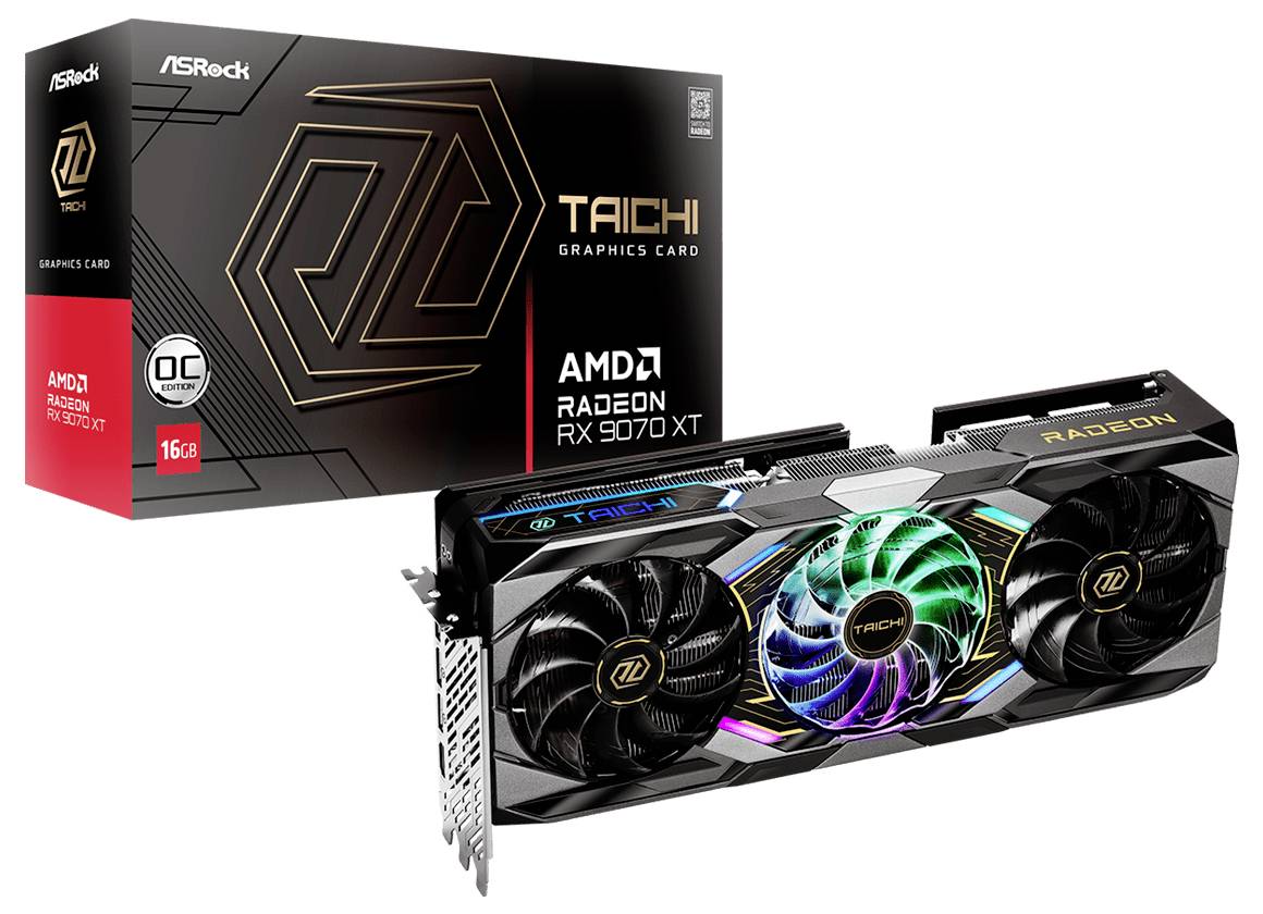 ASRock Grafikkarte AMD Radeon RX 9070XT Radeon RX 9070 XT OC 16GB GDDR6-VRAM PCIe x16 HDMI® 2.1, DisplayPort 2.1