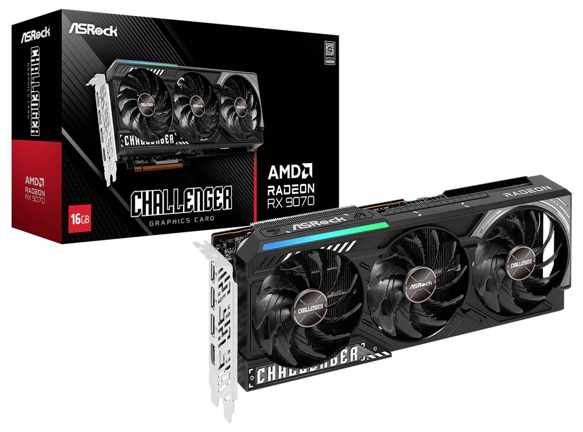 ASRock Grafikkarte AMD Radeon RX 9070 Radeon RX 9070 16GB GDDR6-VRAM PCIe x16 HDMI® 2.1, DisplayPort 2.1