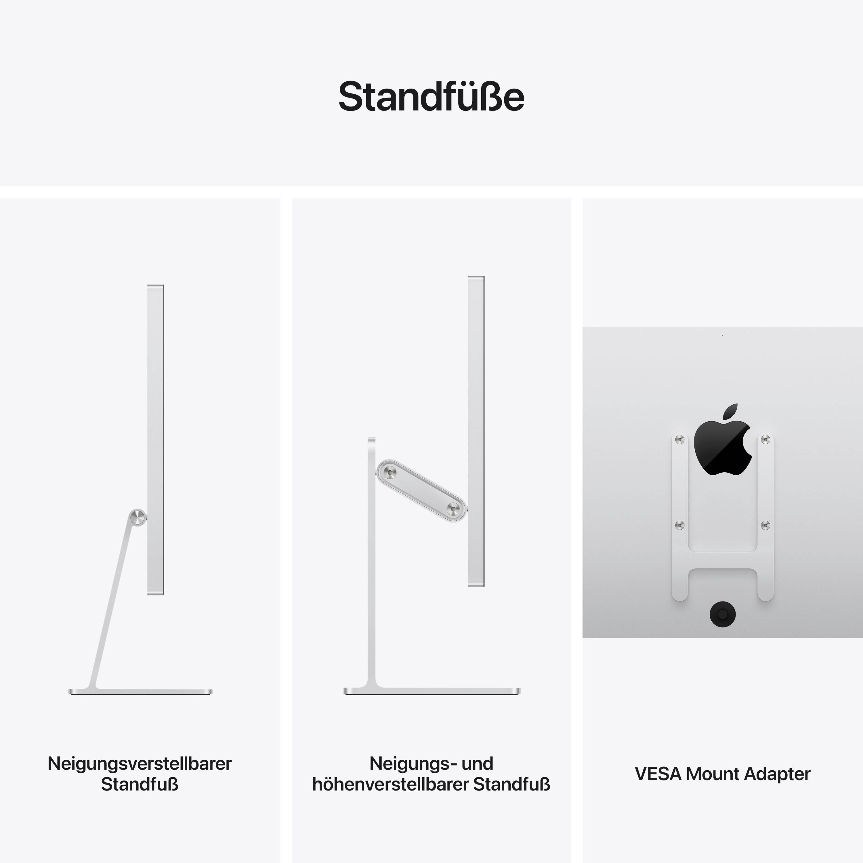 Apple Studio Display 68.6cm (27 Zoll) EEK E (A - G) Retina 5K Nano-Texture Glas, VESA Mount 100 x 100 mm, Ohne Standfuß