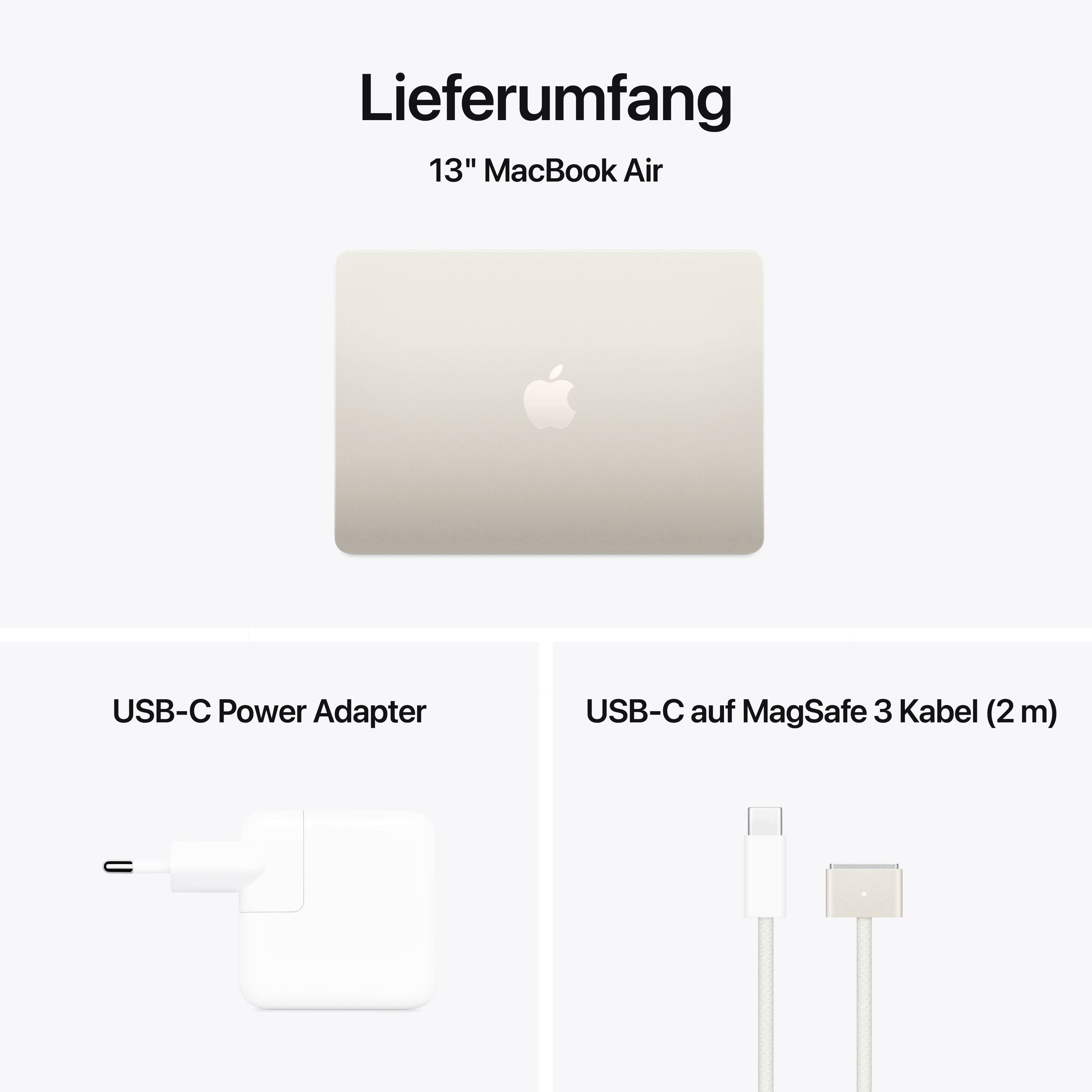 Apple MacBook Air 13 (M4, 2025) 33cm (13 Zoll) 16GB RAM 256GB SSD M4 10-Core 8-Core GPU Polarstern MW0Y3D/A