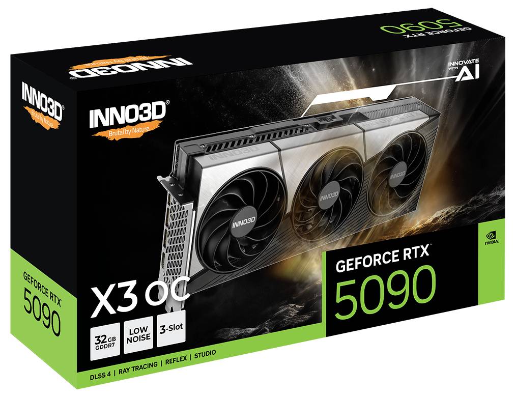 Inno 3D Grafikkarte Nvidia GeForce RTX 5090 GeForce RTX 5090 X3 OC 32 GB GDDR7-RAM PCIe x16 HDMI® 2.1, DisplayPort 2.1