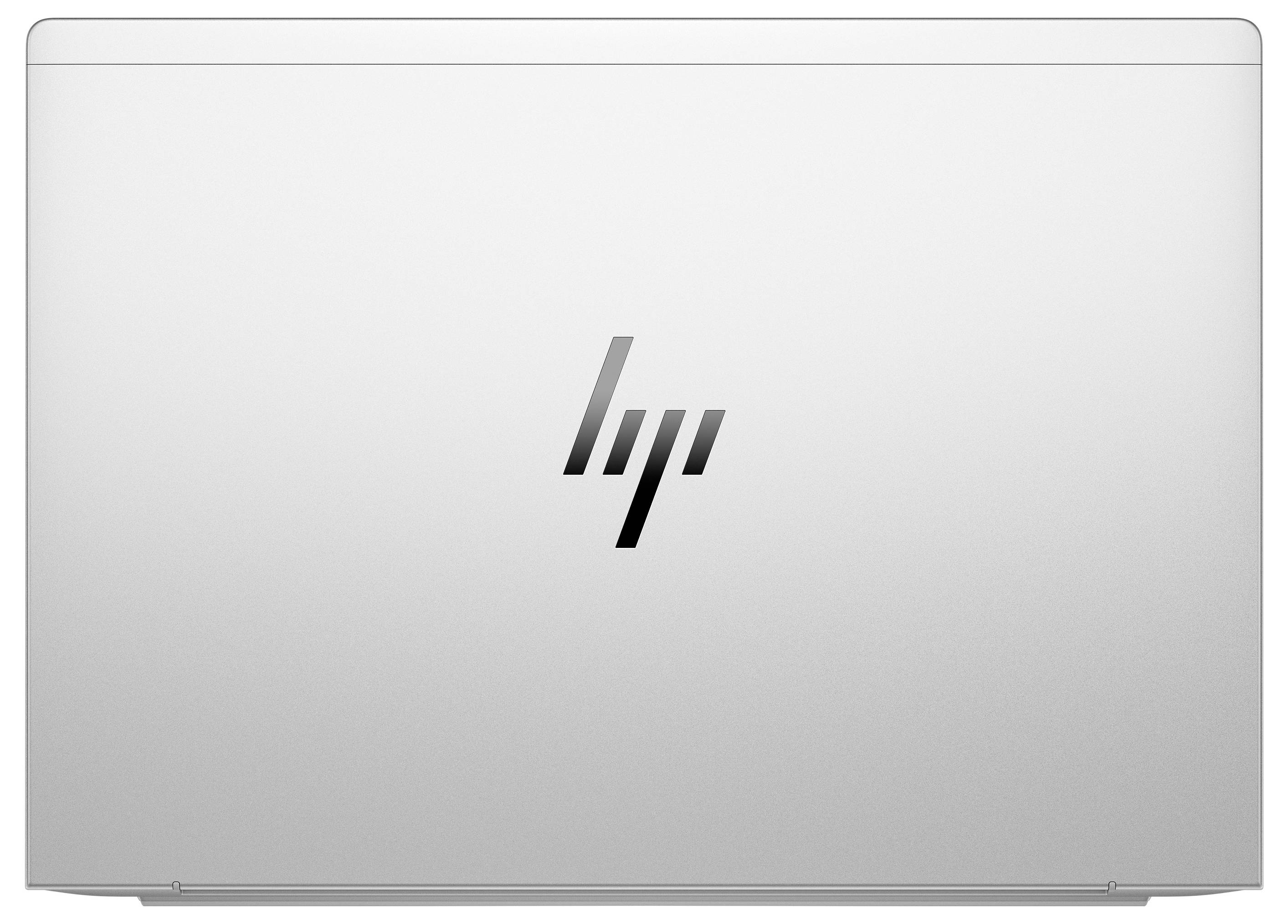 Silberner Laptop geschlossen, Logo in der Mitte der Rückseite des Bildschirms.