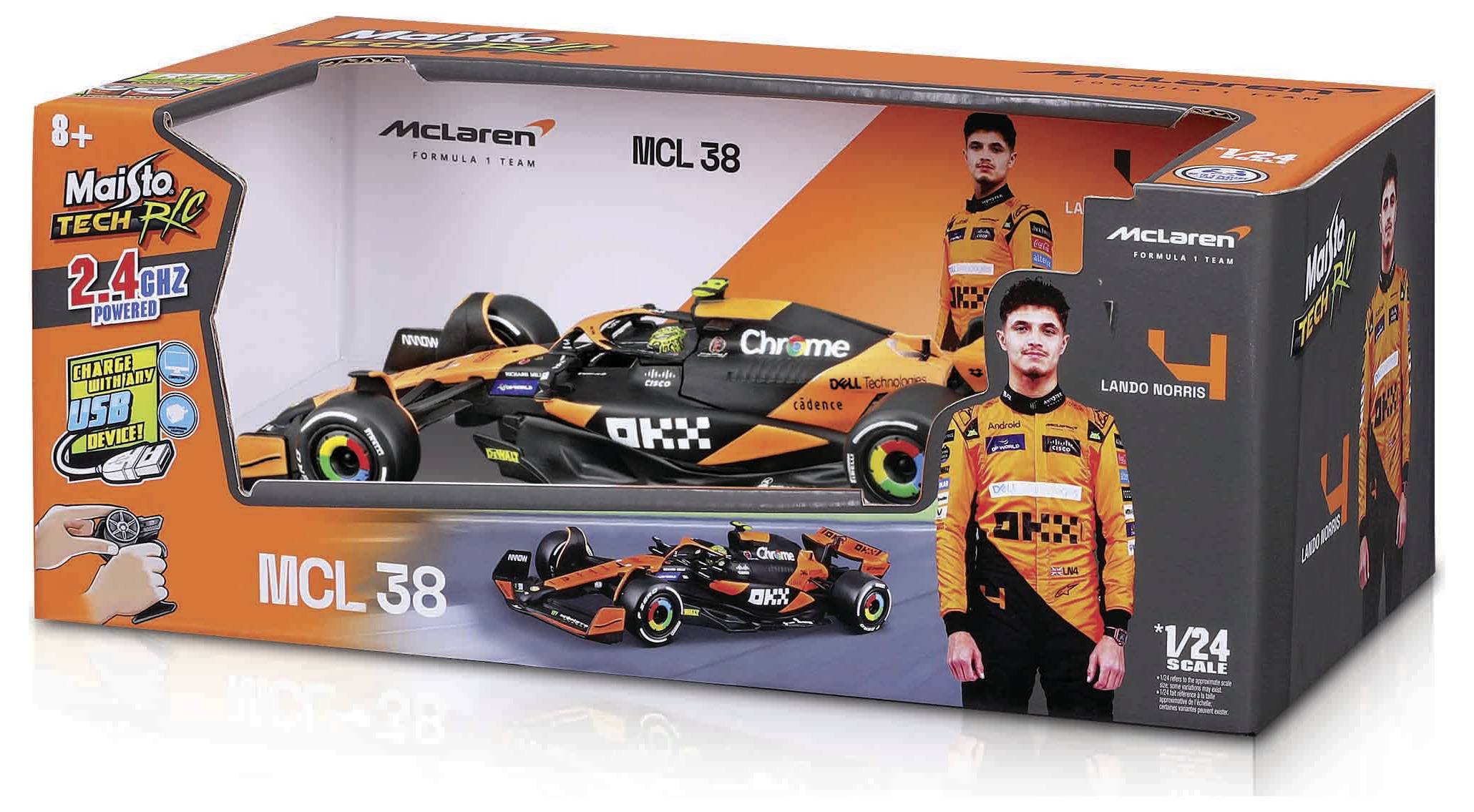 MaistoTech 582359N F1 McLaren MCL38 ´24 Miami Version #4 Norris 1:24 RC Einsteiger Modellauto Elektro Rennwagen